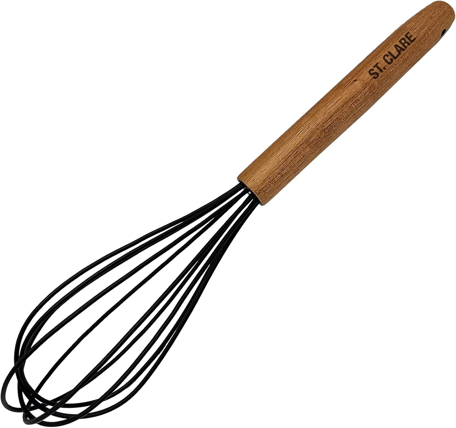 St Clare Silicone Wire Whisk with Acacia Handle, Black image number 2