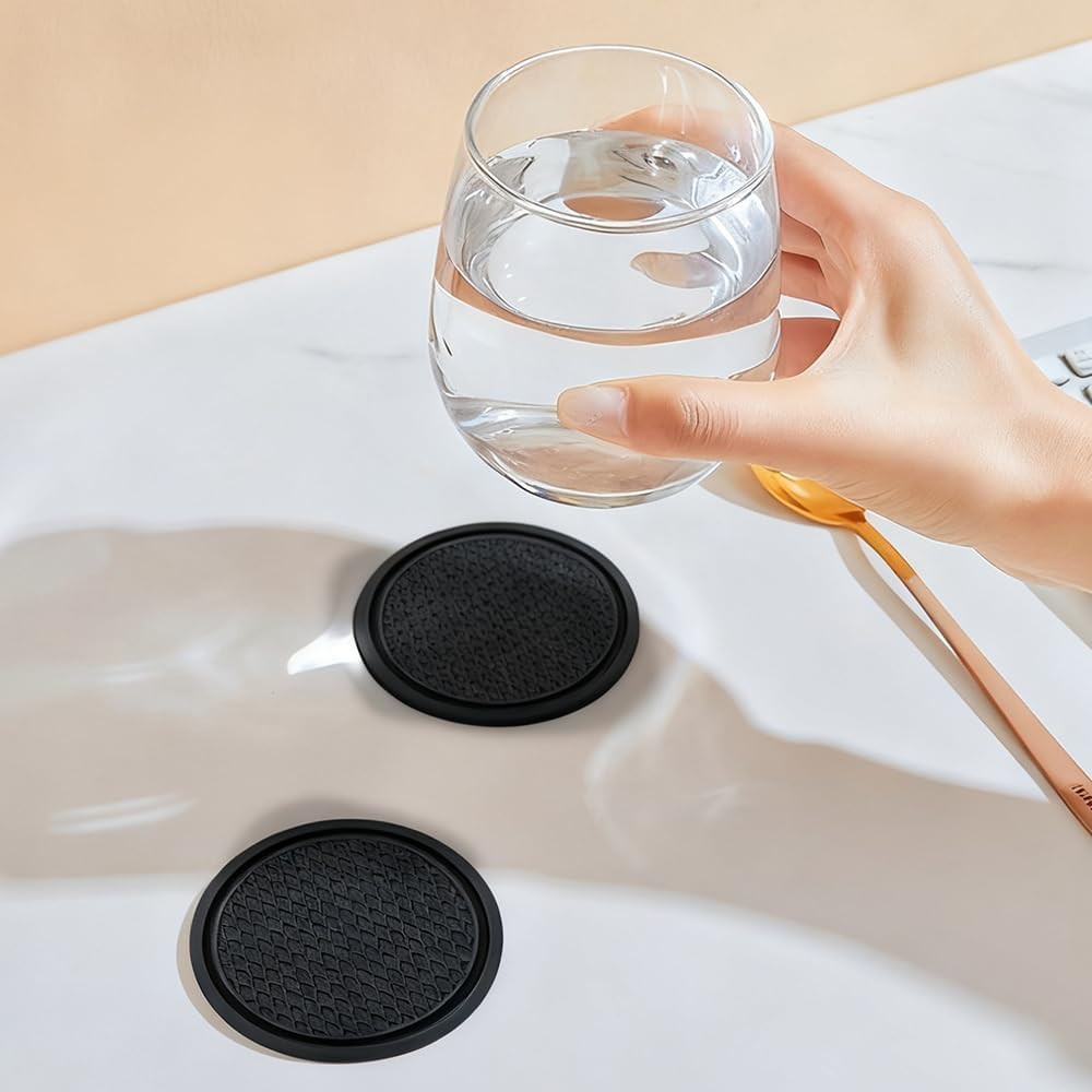 2PCS Car Cup Holder Coasters (Black), Suitable for Most Car Interior Accessories, Simple and Stylish, Perfect for Holding Coffee, Tea or Beverages. image number 4
