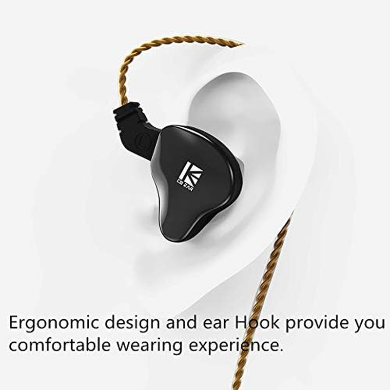 KBEAR KS2 Iem Earbuds Yinyoo KS2 Inear Earphones with Microphone in Ears Monitors with Detachable Cable 1DD 1BA Hybrid in Ear Gaming Headphones for Gaming PC Smart Phone Device (With Mic, Purple-Blue) image number 5