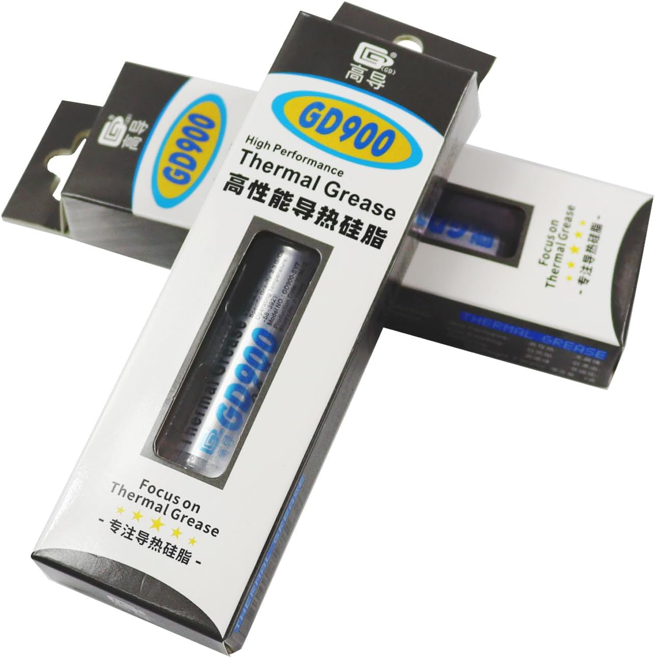 GD900 3 Pieces of Net Weight 7 Grams Syringe with Blister and Box Packaging Gray Thermal Conductive Grease Paste Plaster Heat Sink Compound BX7