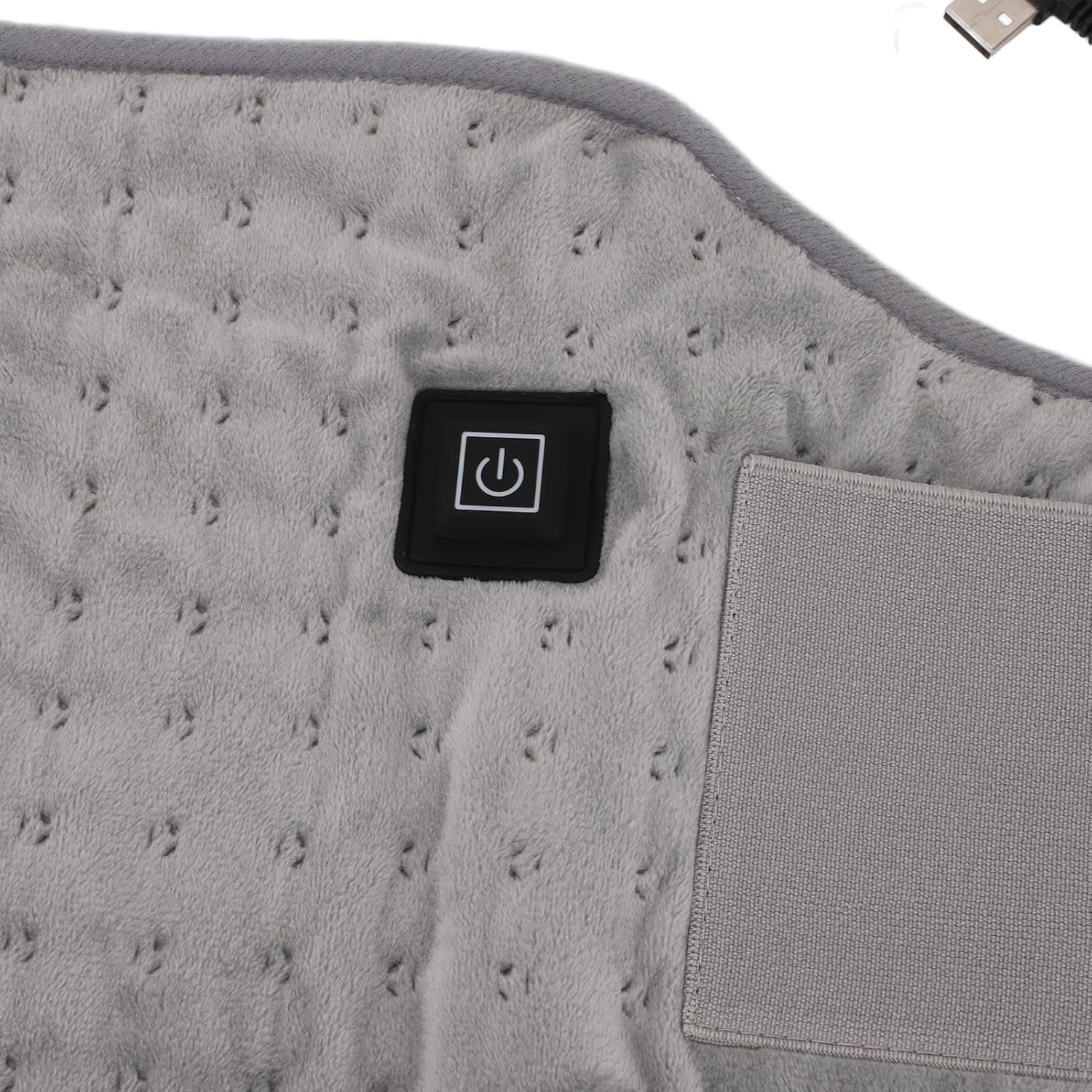 Rapid Heating USB Powered Waist Wrap, Temperature Heating Pad, Multifunctional Design for Waist Neck Knee with Portable Travel Box (Light Gray)