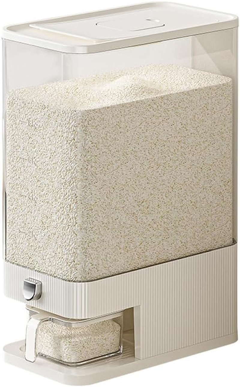 Rice Dispenser, Cereal Snack Storage Container Bucket with Large Measuring Cylinder Rice Cup for Home Kitchen Food Sealed Storage to Preserve Rice, Soybeans and Sugar Etc (Large) image number 5
