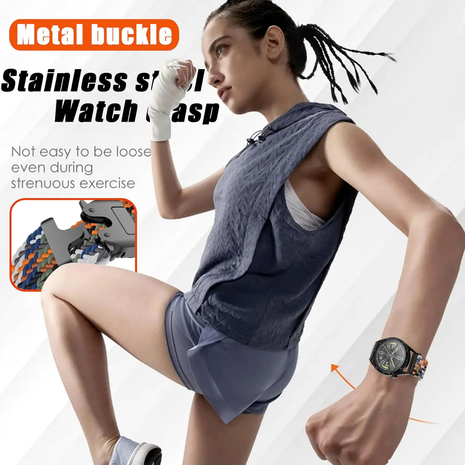 Geflochten Armband Kompatibel Mit Omega X Swatch Moonswatch Band Sport Elastisches Nylon Ersatzarmband Mit Verstellbarer Metall Verschluss Armb&auml;nder F&uuml;r Omega X Swatch Moonswatch F&uuml;r Damen Herren image number 1