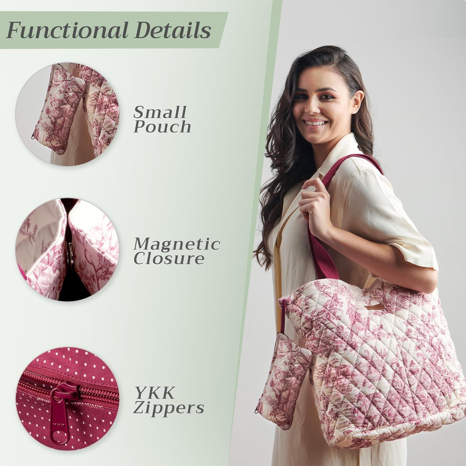 Maison D' Hermine 100% Cotton Shoulder Bag Casual Work Bag for Women Large Capacity Bags for Shopping Travel Beach Gym image number 7