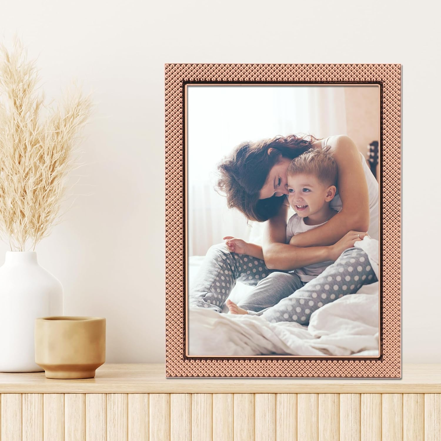 Lawrence Frames 5"W X 7"H Fawn Pin Dot Pattern Copper Picture Frame (702557) image number 4