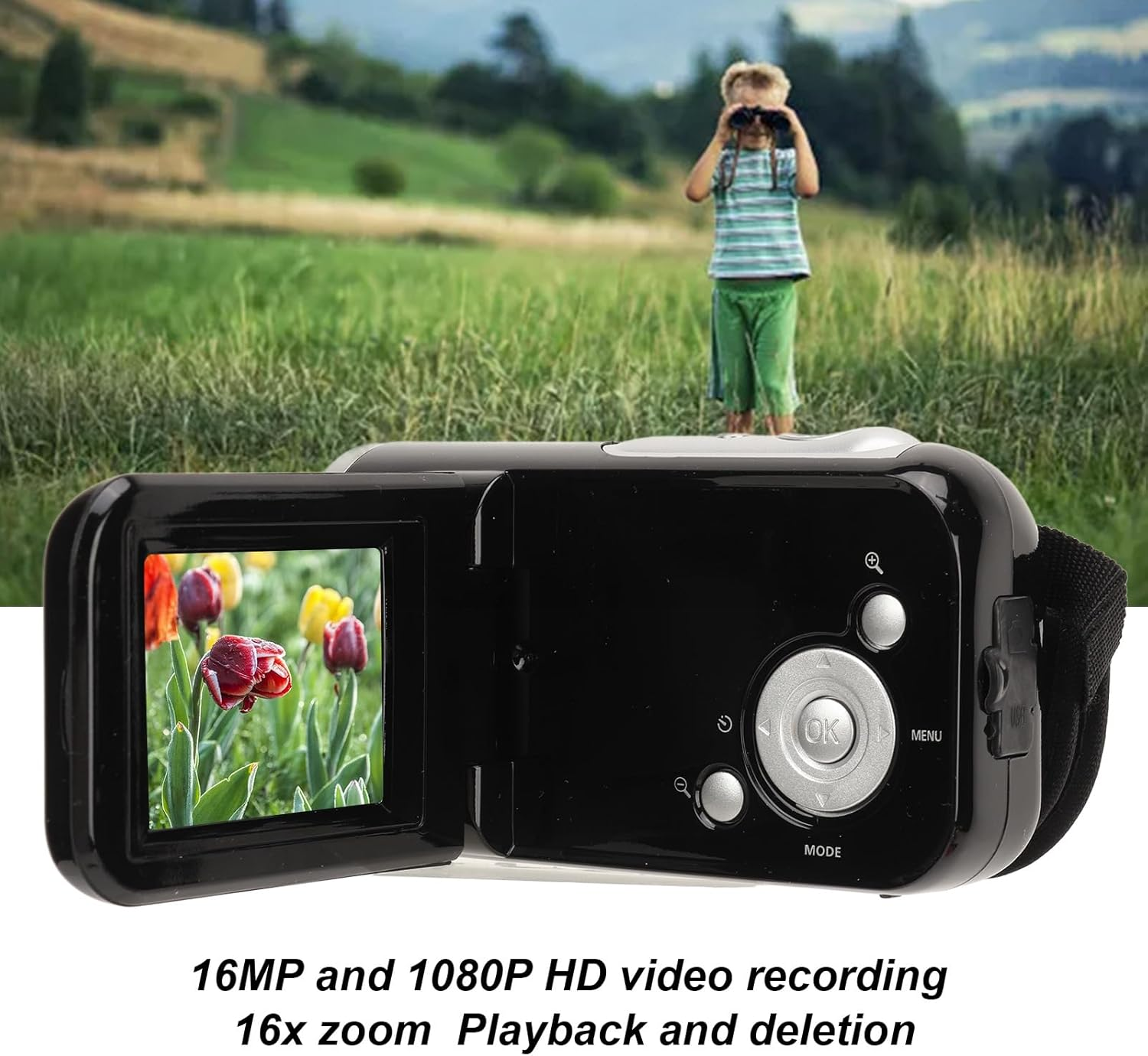 Video Camera for Kids, 1080P HD Digital Kids Camera Camcorder Video Recorder with 2.0 Screen for Boys Girls 3-10, 16X Zoom, Birthday Christmas Holiday Gifts image number 3