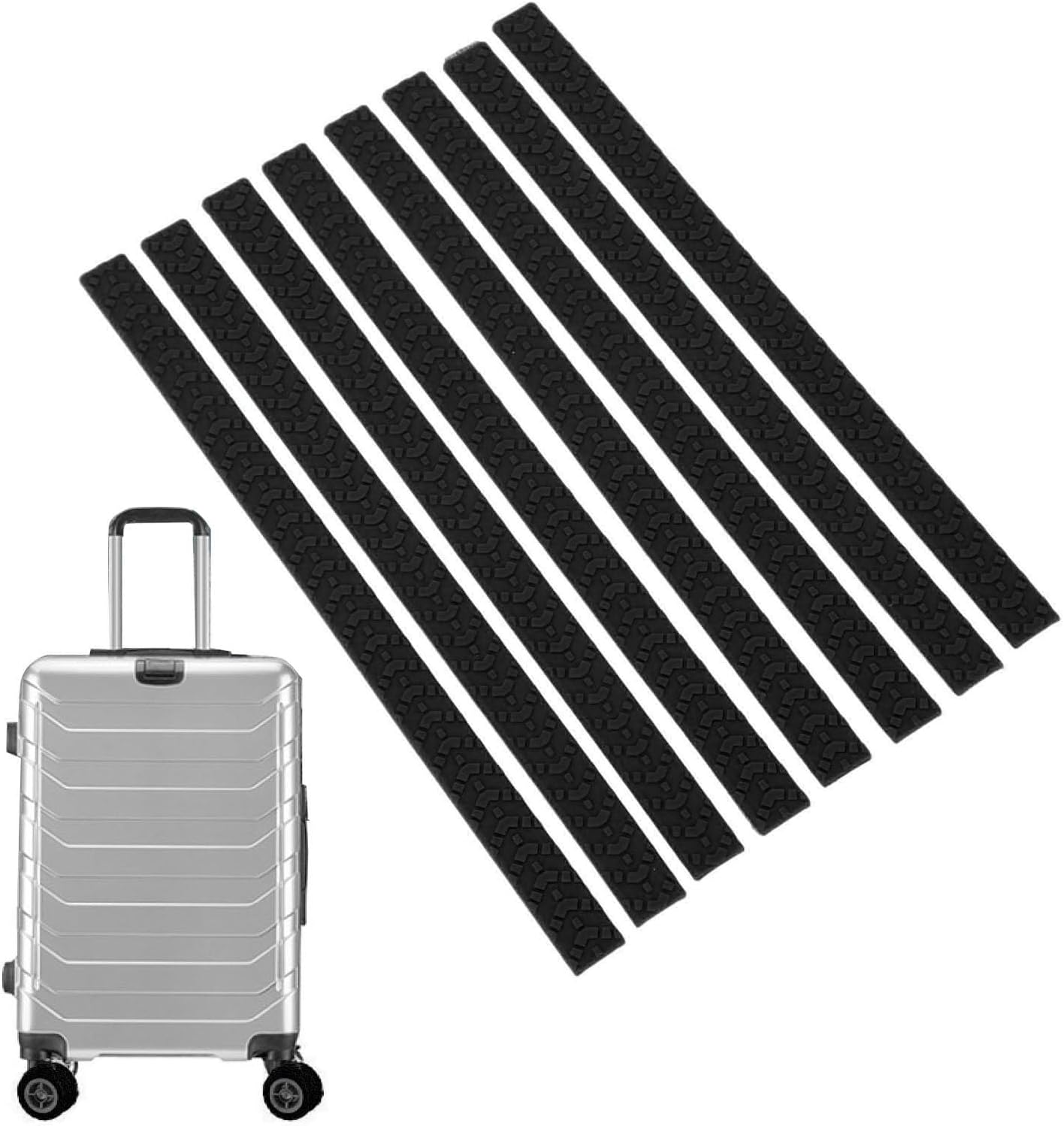 Dpofirs Silicone Luggage Wheel Protector Covers, 8Pcs Suitcase Wheels Protectors Replacement Noise Reduction, Ideal for Most Luggage and Household Chairs (Blue)