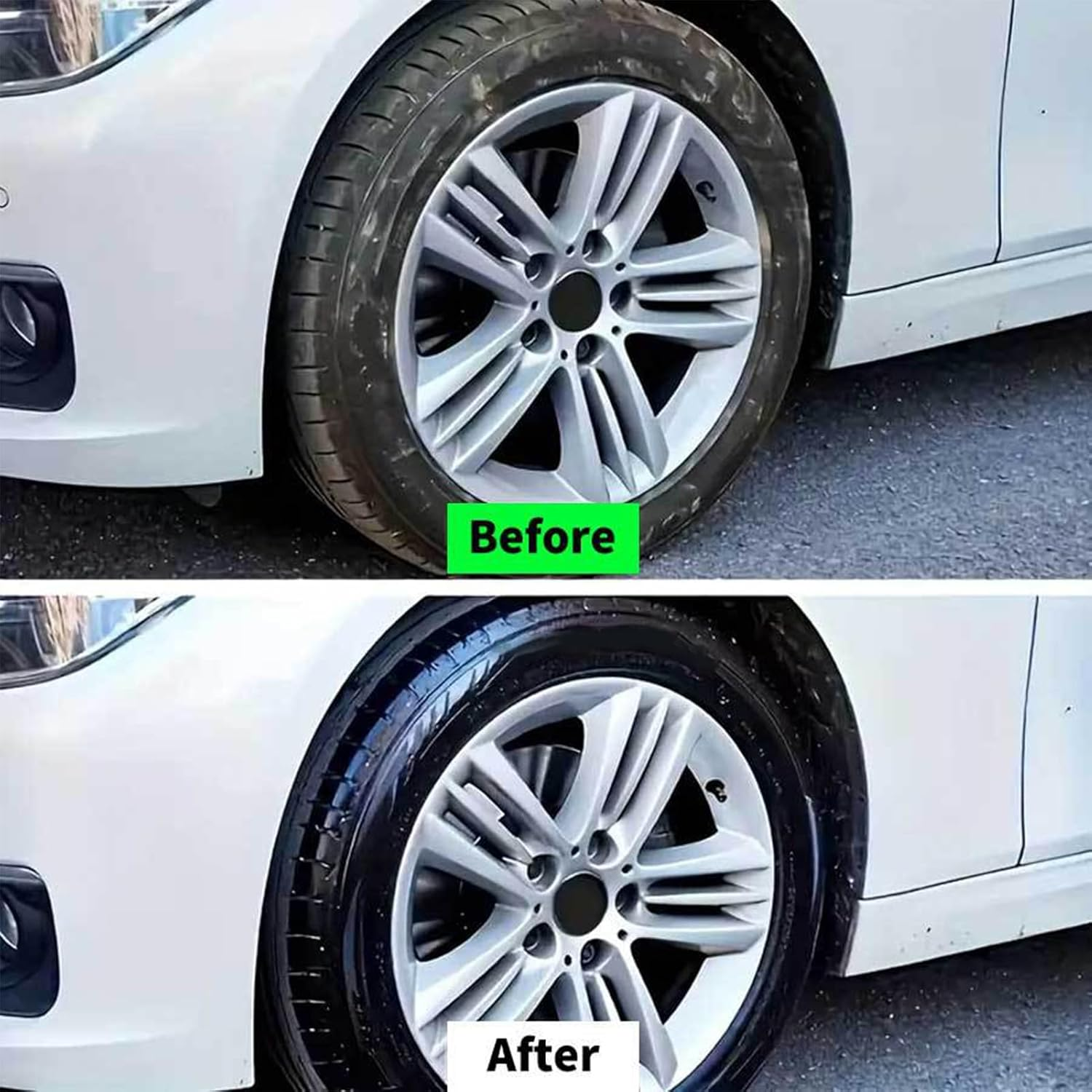 Tire Black - High Gloss Wheel Coating,High Gloss Finish Foam, UV Protection, Long-Lasting, Quick Dressing for Black Tires, Wheels, & Rubber, 100Ml - 100Ml + Sponge image number 4