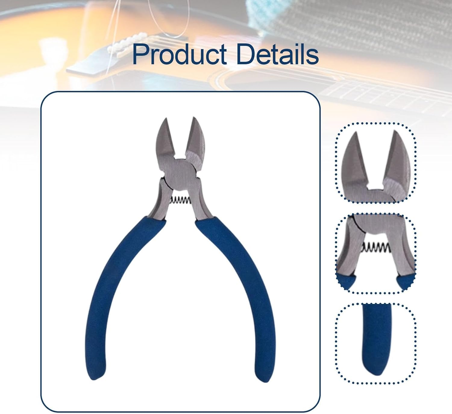 Frediuo Guitar String Cutter Guitar Fret Nippers Fretwork Professional Puller Comfort Grip Portable Plier Bass Violin String Cutting image number 4