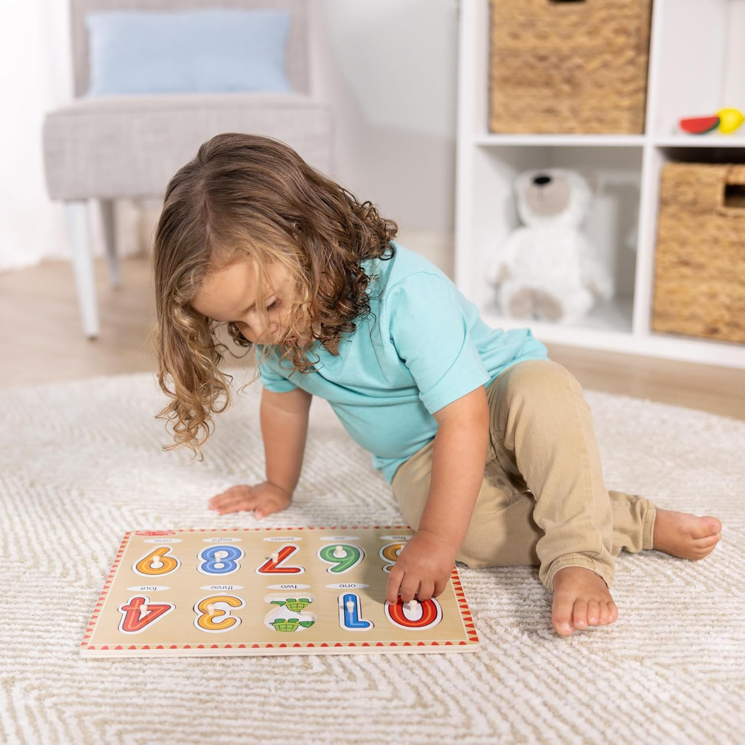 Melissa and Doug - See-Inside Numbers Peg Puzzle image number 1