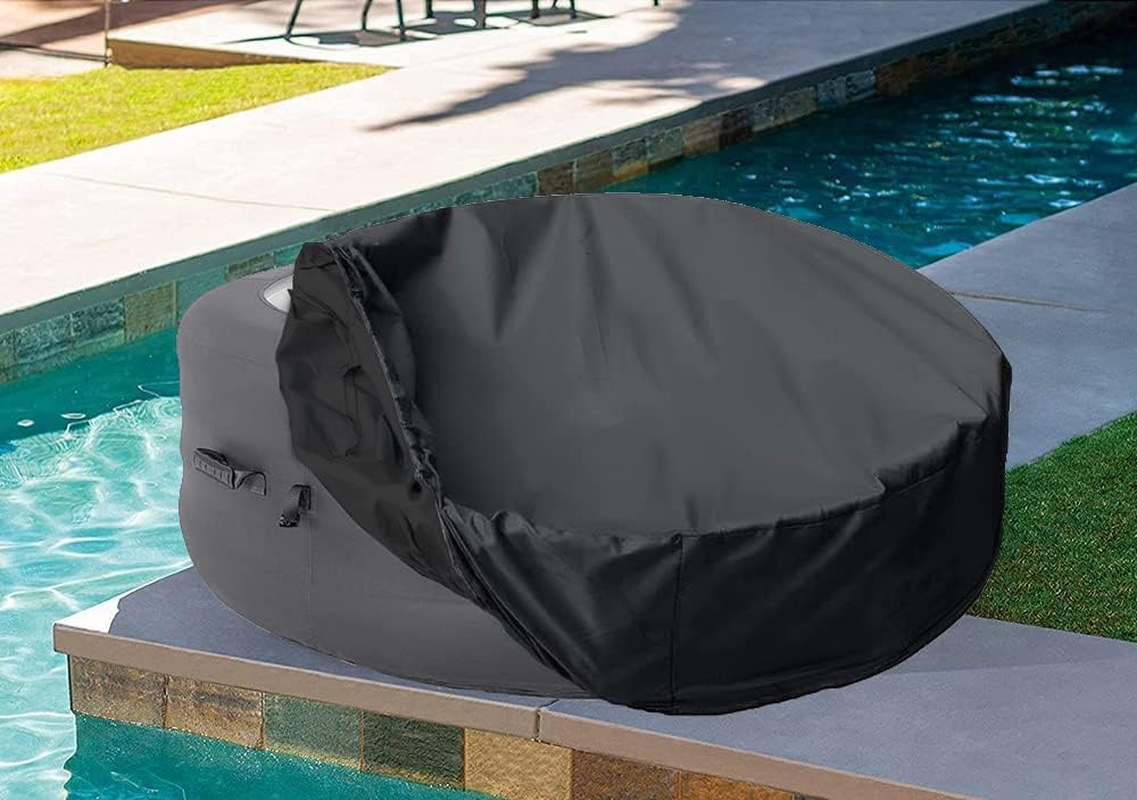 UCARE Hot Tub Cover Waterproof Outdoor Portable round Inflatable Hot Spa Cover Protector Bathtub Pool Garden Furniture Dust Covers (73&times;43In/ 185&times;110Cm) image number 3