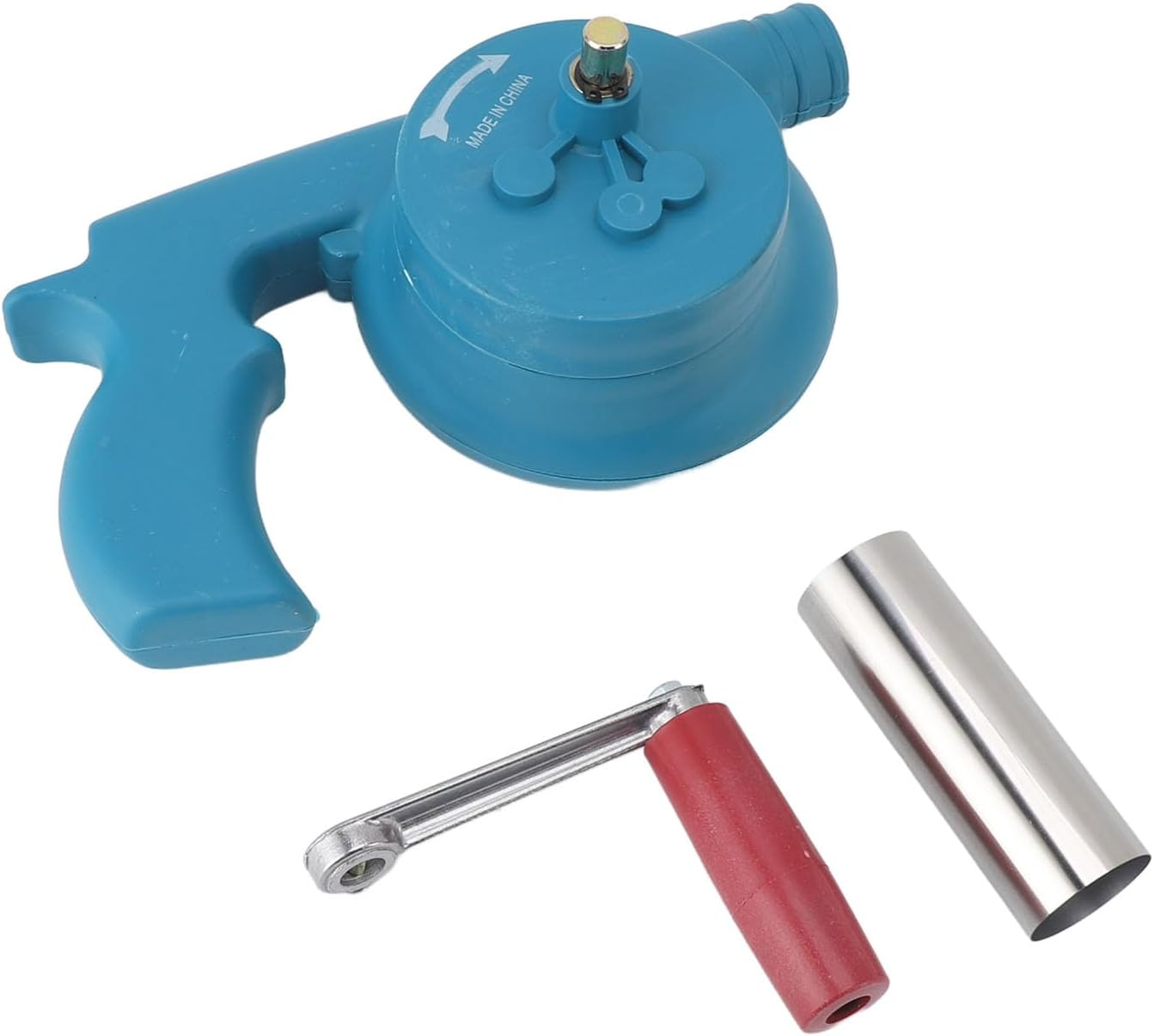 Hand Crank BBQ Fan, Increase Firepower, Easy Operation, Portable Barbeque Air Blower for Outdoor Camping and Barbecuing (Blue) image number 5
