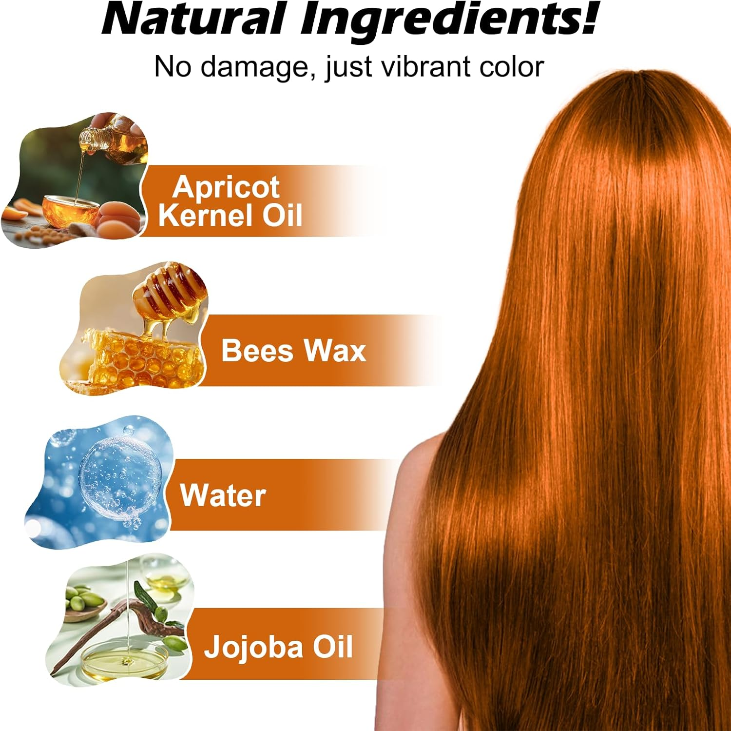 Lonstin Orange Hair Wax 100G Temporary Hair Color for Kids Adults Washable Non Sticky Hair Styling Mud for Parties Cosplay Halloween and Daily Hair Looks