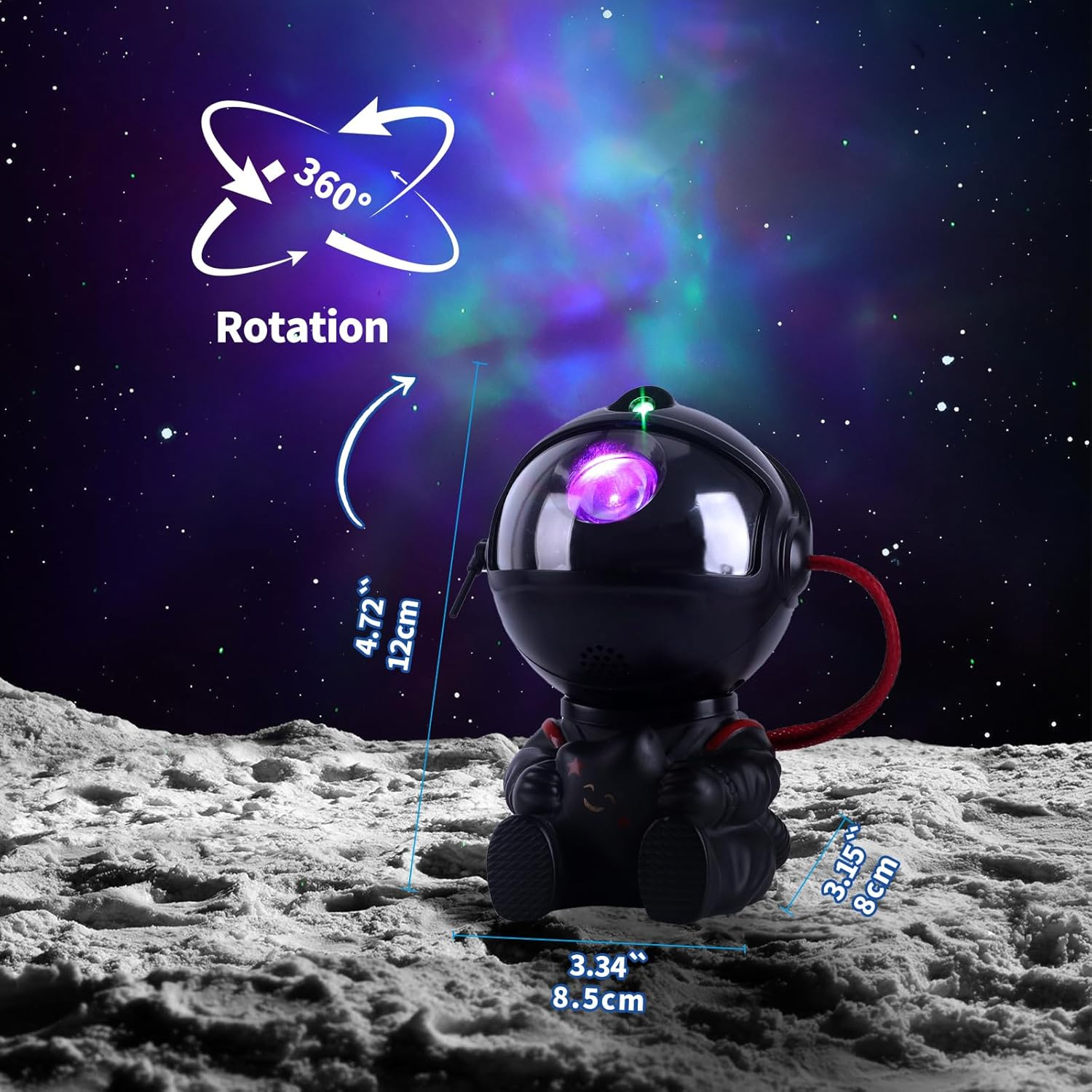 Astronaut Galaxy Star Projector Space Planetarium with 8 Modes Remote, 360&deg; Adjustable Design Night Light for Kids Bedroom Ceiling Party Decor Gift