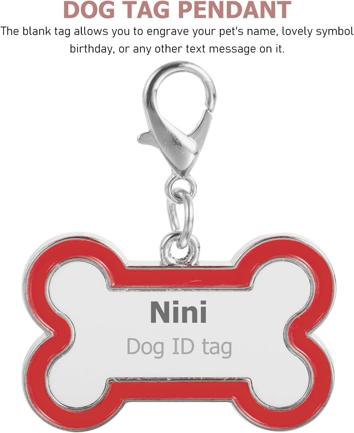 LUOZZY 4 Pcs Sublimation Blank Dog Tags Heat Transfer Puppy Kitten Tags Pendent Blank Craft Pet Tags Supplies - Red image number 3