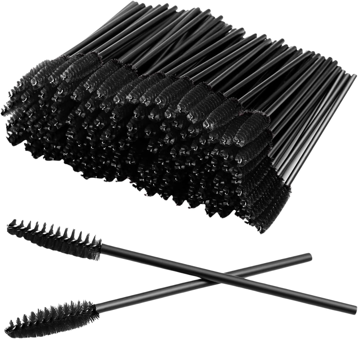 EZONEDEAL 100PCS Mascara Wands, Eyelash Brushes, Mascara Wand Applicator Makeup Kits, Extension Makeup Brush Tool, Eyelash Spoolies Brushes for Eyelash Extensions and Eyebrows (BLACK) image number 5