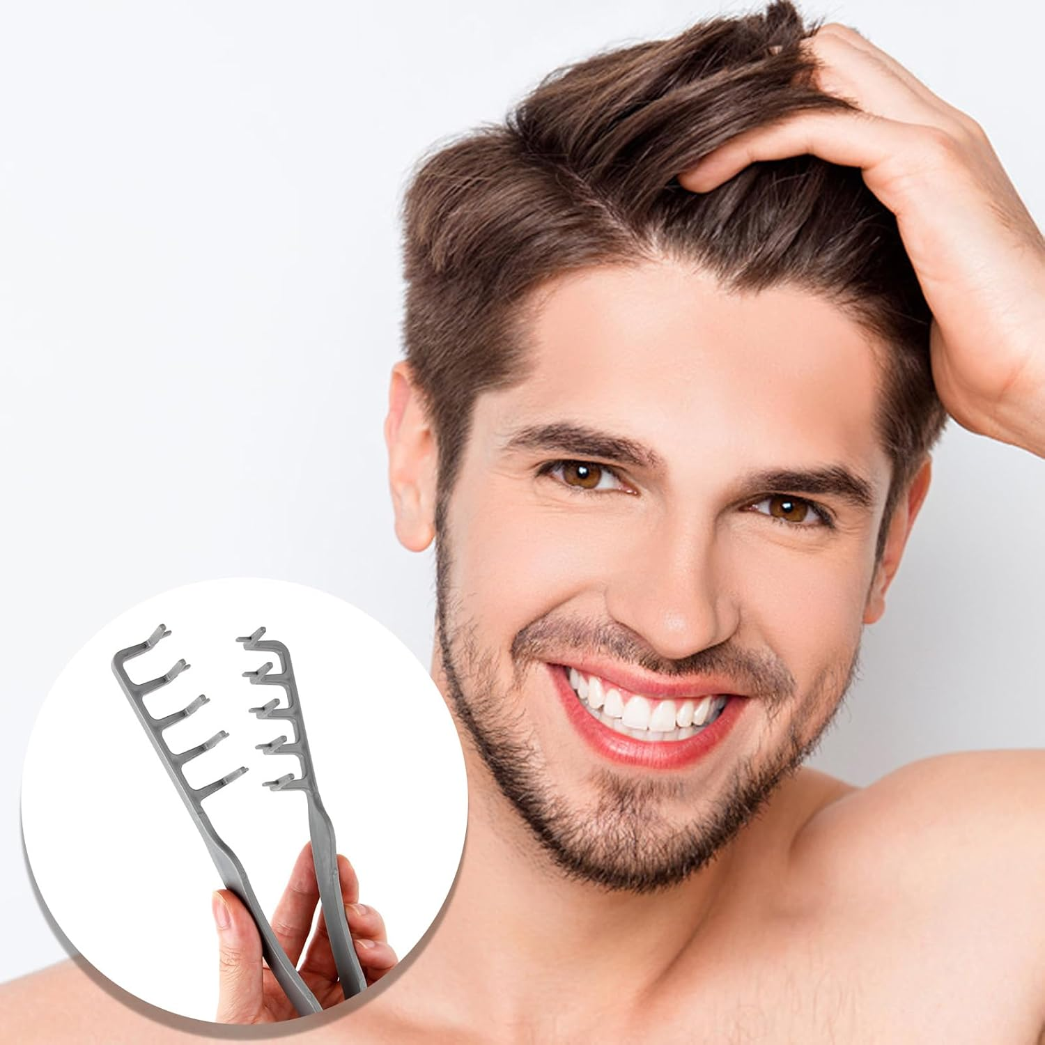 BSITSSS 3 PCS Texture Comb, Wide Tooth Hair Styling Comb, Roots Volume Tool Curly Hair Combs for Men Women Barber Hairdressing Grooming Accessory image number 4