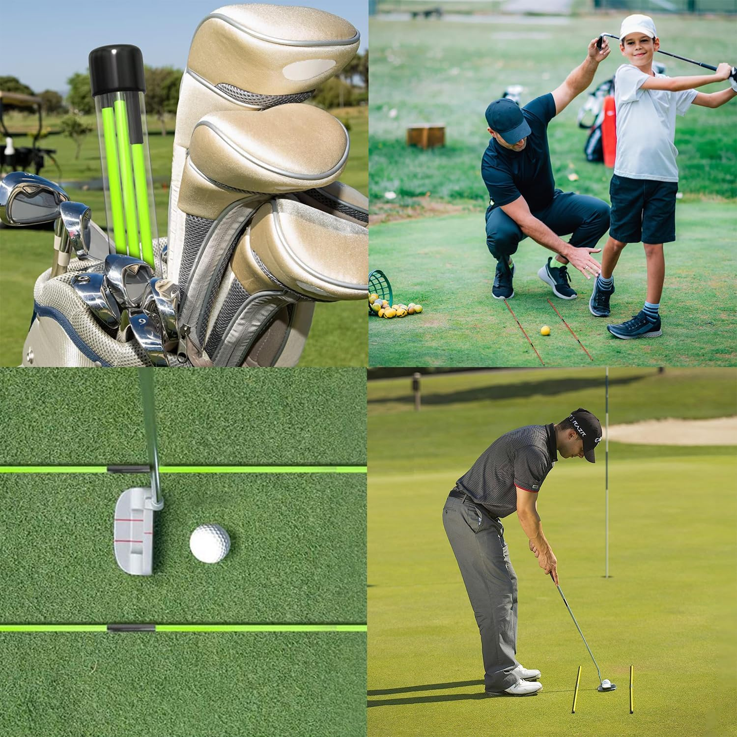 Taicols Golf Alignment Stick, 2Pcs Collapsible Golf Practice Rods, Full Swing Trainer Golf Indicator Posture Corrector with Clear Tube Case Portable Golf Training Equipment for Aiming Putting - Red image number 5