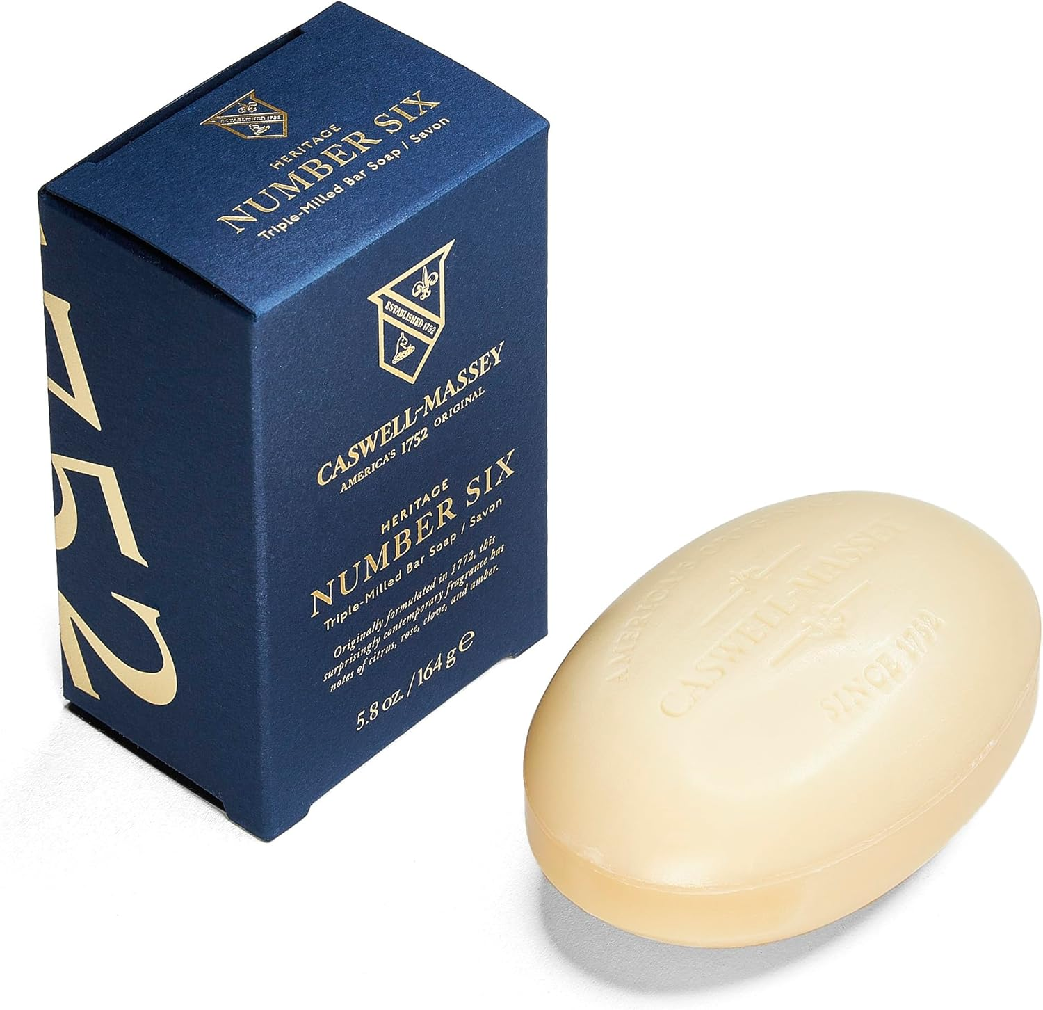 Caswell-Massey Number Six Natural Bar Soap for Men, Moisturizing Body Soap Bar for All Skin Types, Made with Essential Oils & Plant-Based Formula for Soft Skin, Made in USA, 5.8 Oz image number 4