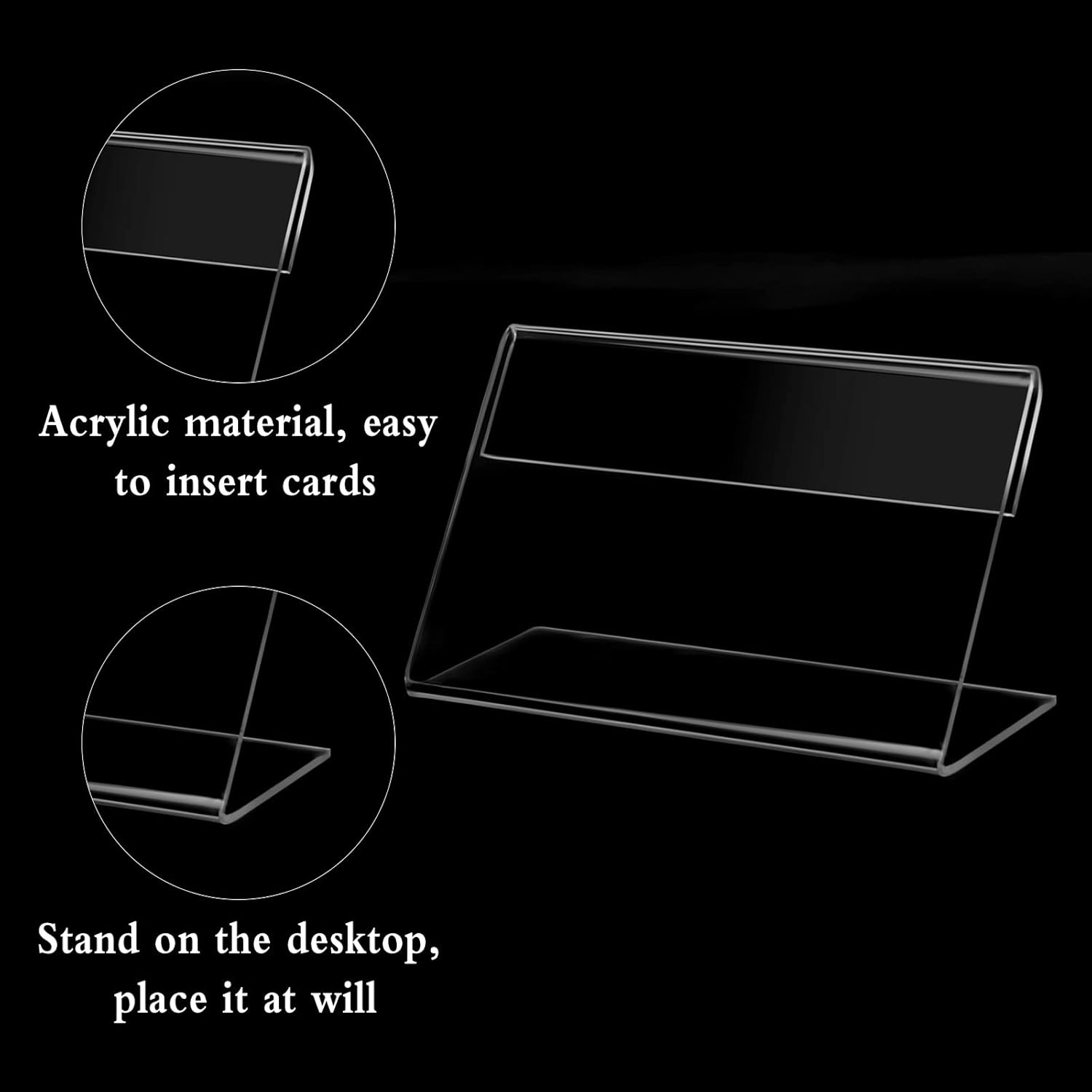 Pack of 20 Plastic Label Holders, Price Tag Holder, Table Name Plate, Small Name Cards, Business Card Display for Office, Shop, Retail Shops (5 X 8 Cm) image number 3