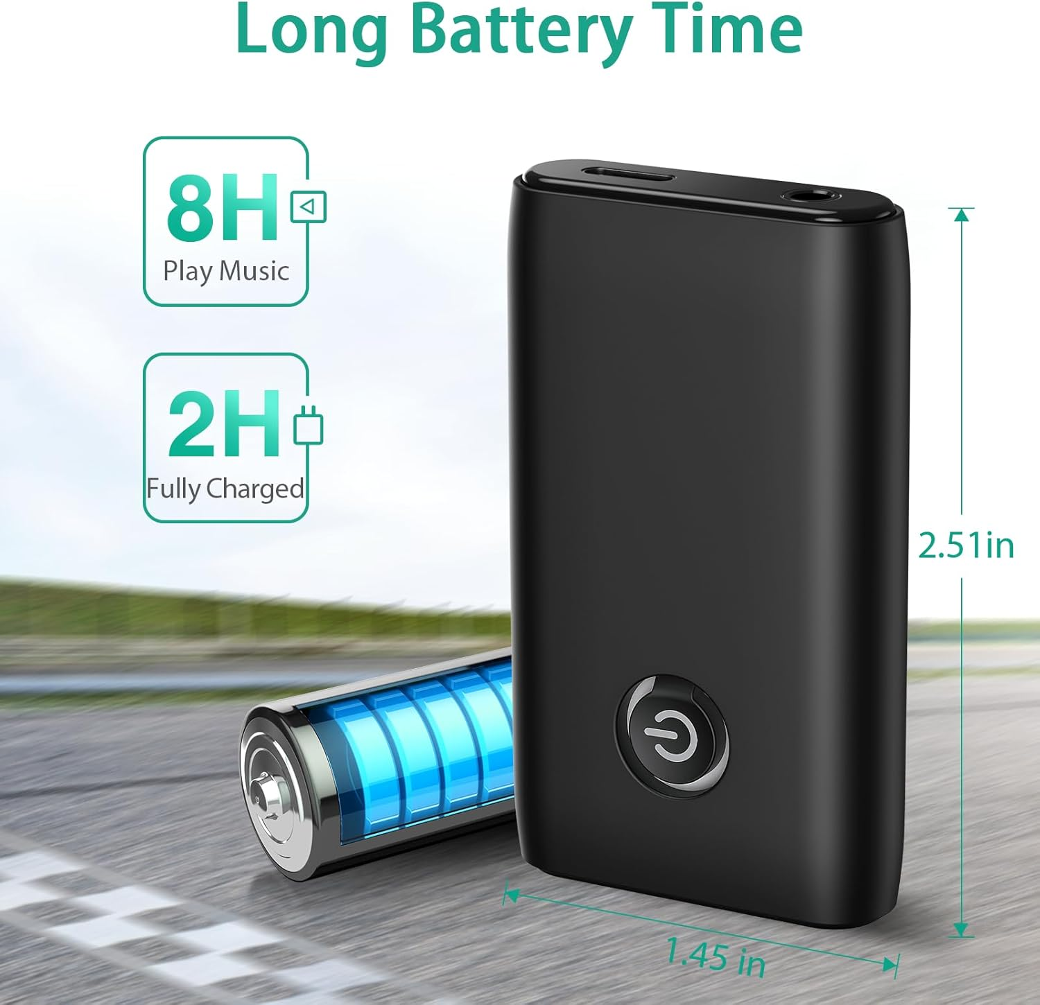 ORIA Bluetooth 5.3 Transmitter Receiver, AUX Bluetooth Adapter, Wireless Audio Adapter with Noise Reduction, Music Receiver for Home & Car Stereo, Hands Free Call, Headphones, Speakers -Black - White image number 5