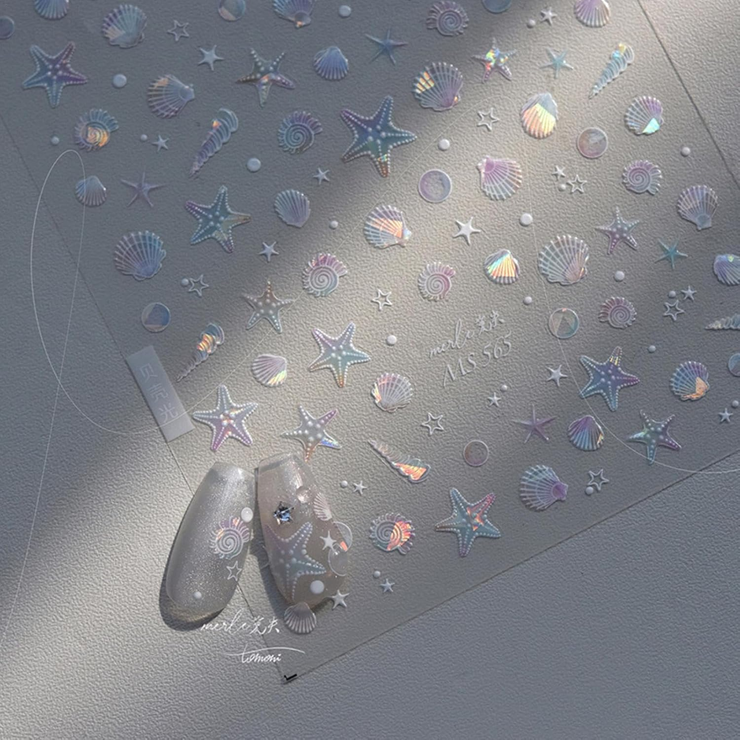 Summer Nail Decals - Summer Shells Glitter Nail Stickers Decor - High-Resolution Printing Decorations For, Dating, Daily Life, Work, and School image number 4