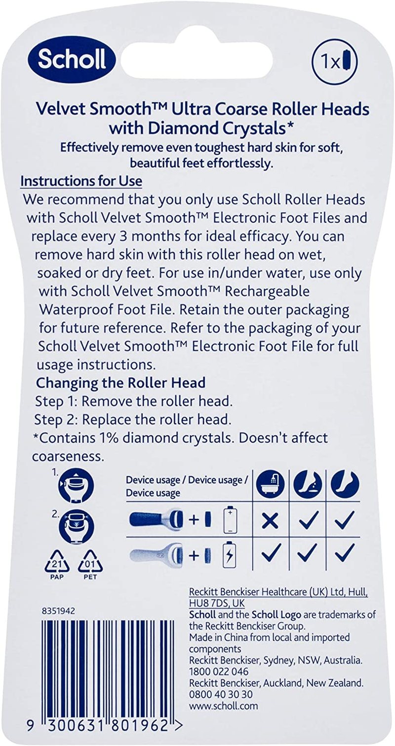 Scholl Velvet Smooth Wet and Dry Roller Heads Ultra Coarse image number 1