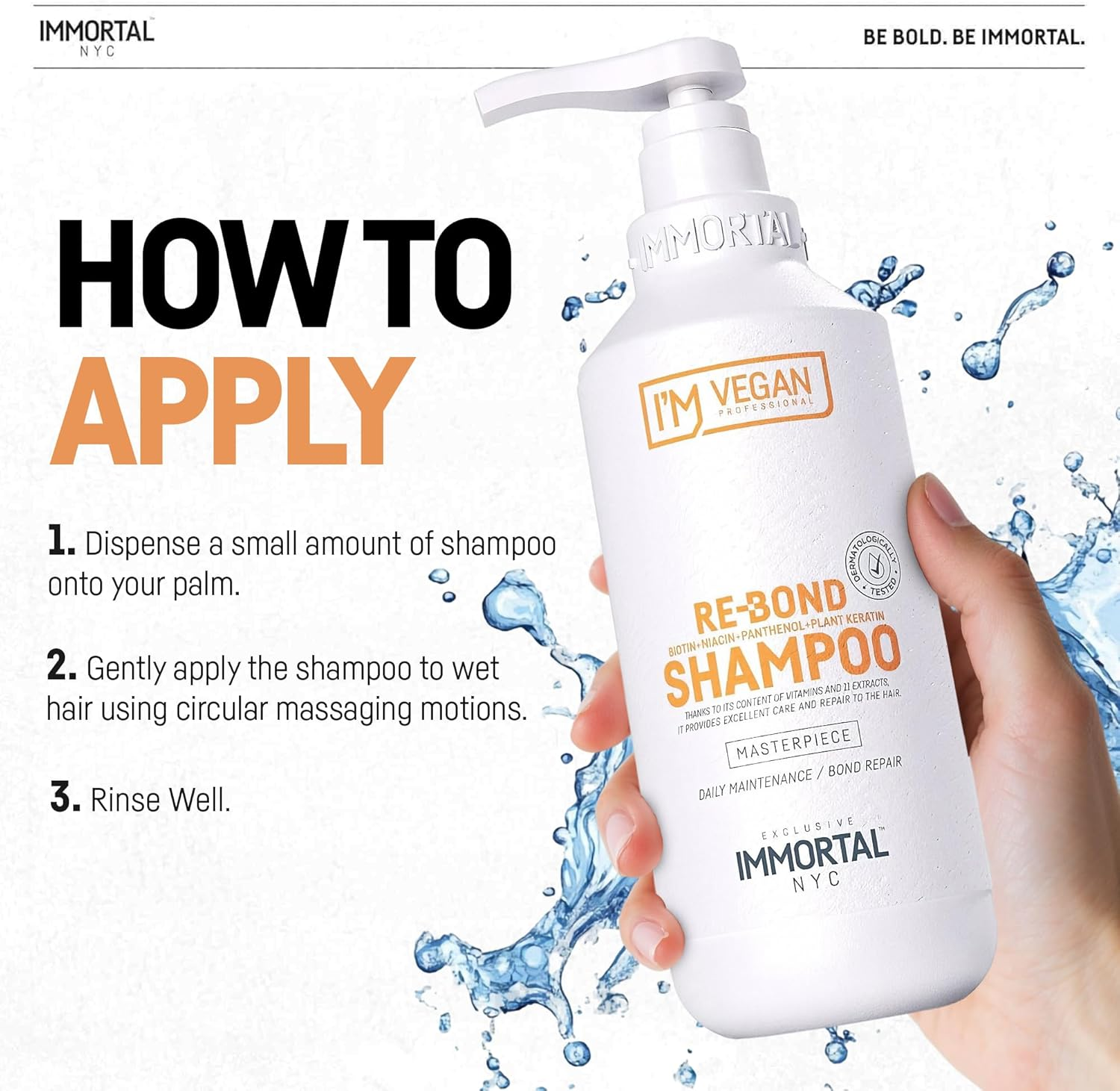 Immortal NYC I M Vegan Re-Bond Shampoo 500Ml image number 2