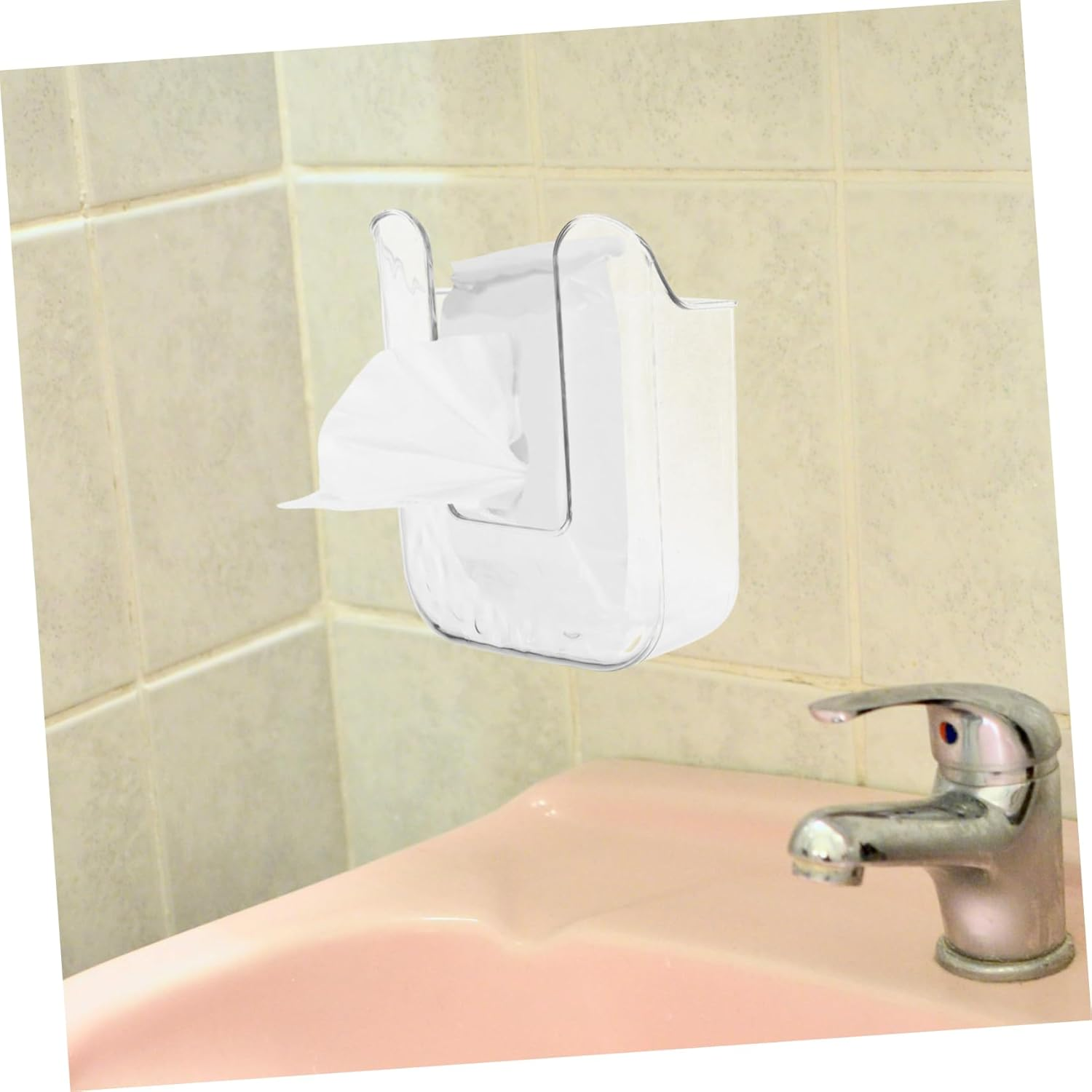 Alipis Toilet Paper Organizer Wall-Mounted Tissue Box Holder Wipes Container Bathroom Accessory image number 1