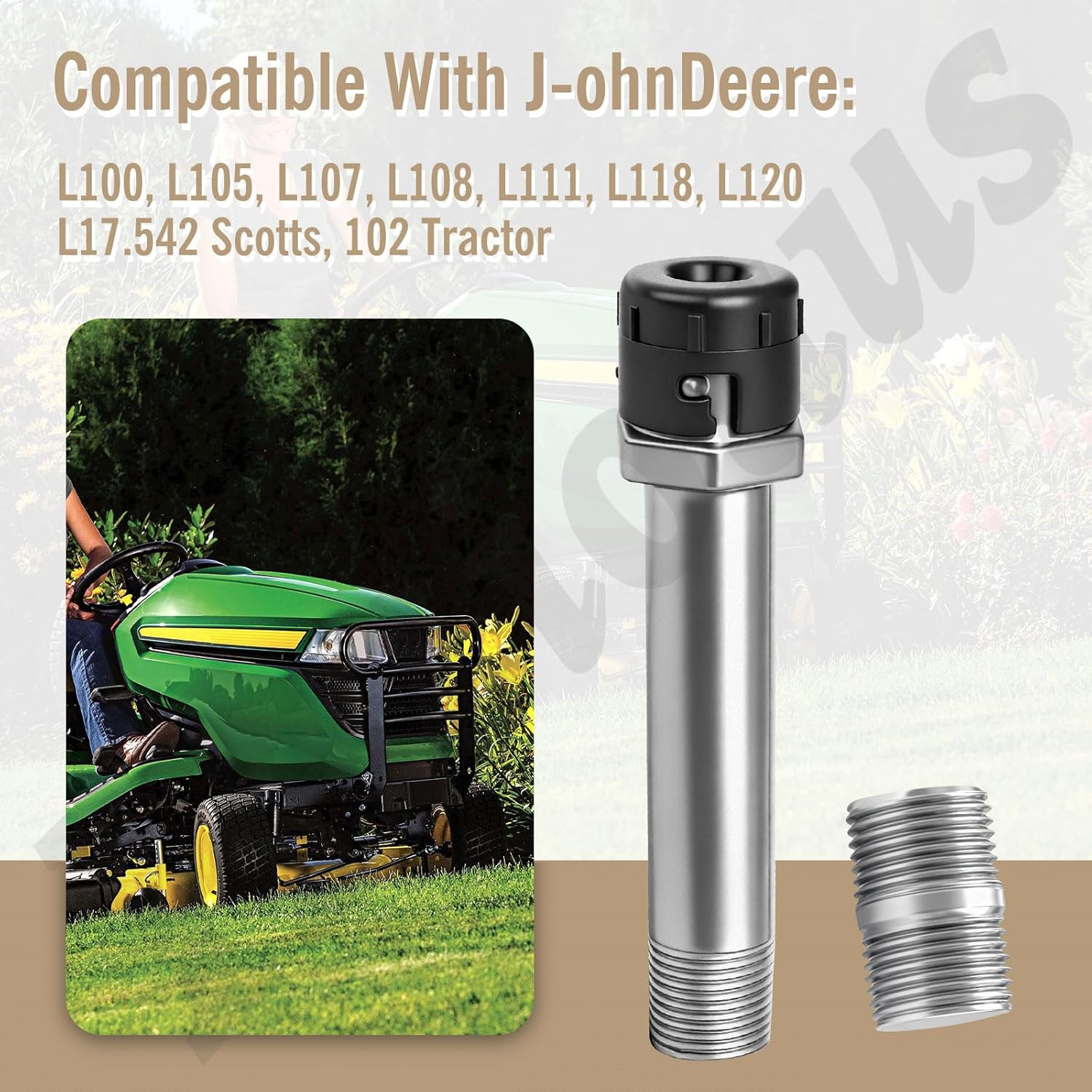 MIU13767 AM131611 AM125424 Easy Change Conversion Kit Compatible with J-Ohndeere Lawn and Garden Tractor MIU13767B, S160, S130, E120, E130, E150 & with 1 Oil Filter, 1 Drain Plug, 1 Adapter Fitting image number 5