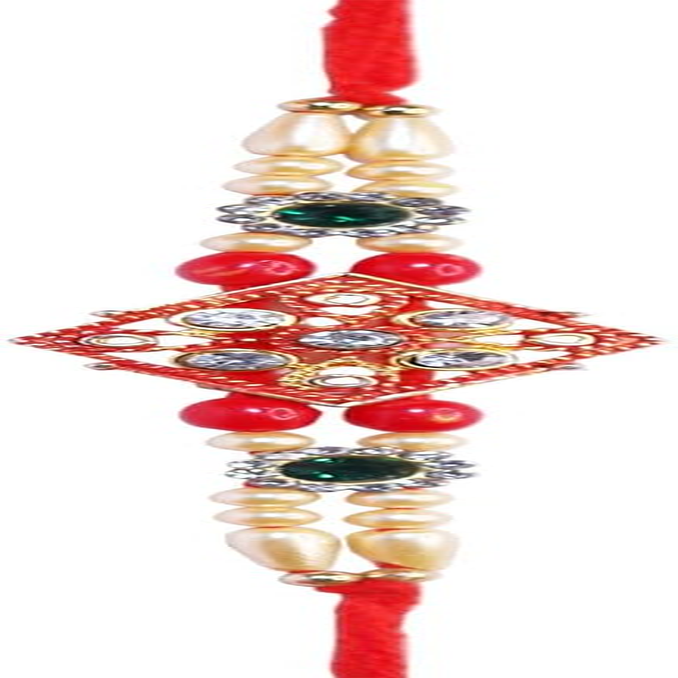 Rakhi for Brother Bhaiya Bhabhi Raksha Bandhan Gift Rakhi Thread Rakhi Bracelet, Indian Festive Rakshabandhan Bro Bracelet Thread Rakdi Rakhee Gift Set of 1 image number 1