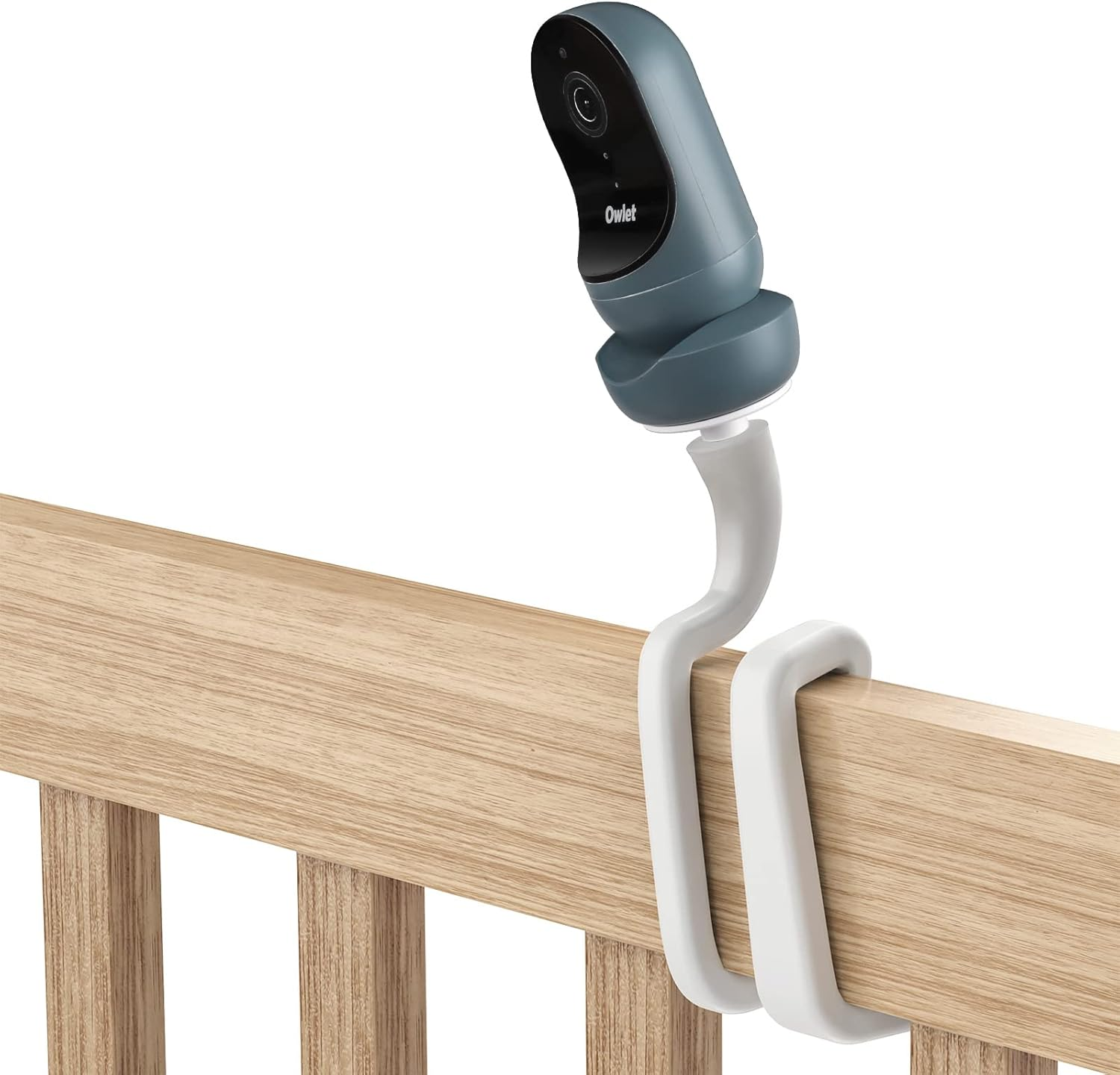 HOLACA Flexible Twist Mount for Owlet Cam 2 and Owlet Cam Baby Monitor Camera Stand with 1/4 Threaded Hole and Adjustable 360 Degree Mount for Crib Nursery(With Base Connect)