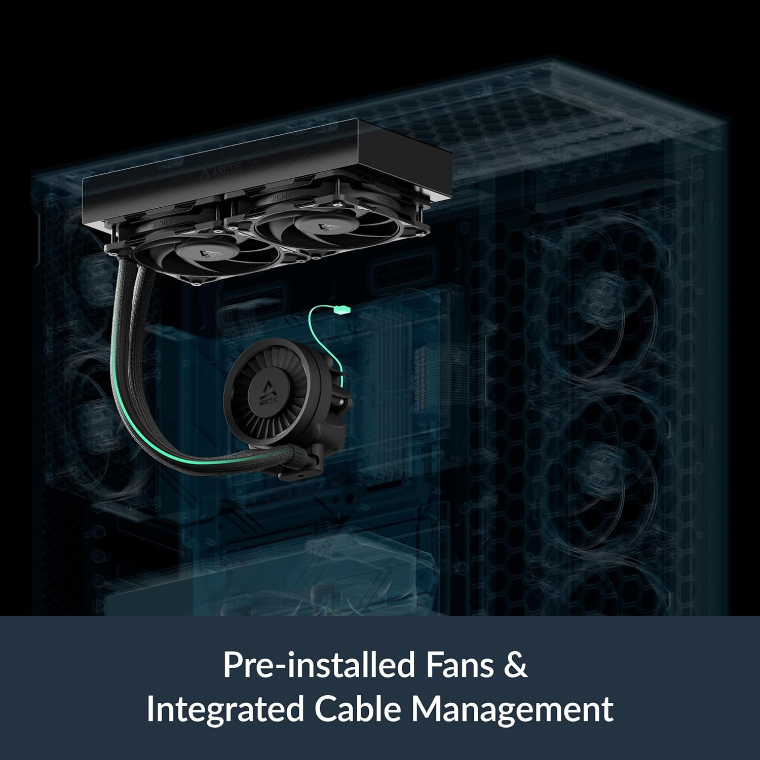 ARCTIC Liquid Freezer III Pro 240-240 Mm AIO CPU Cooler, Water Cooling, 38 Mm Radiator, PWM Pump, VRM Fan, AMD AM5/AM4, Intel LGA1851/1700 Contact Frame - Black