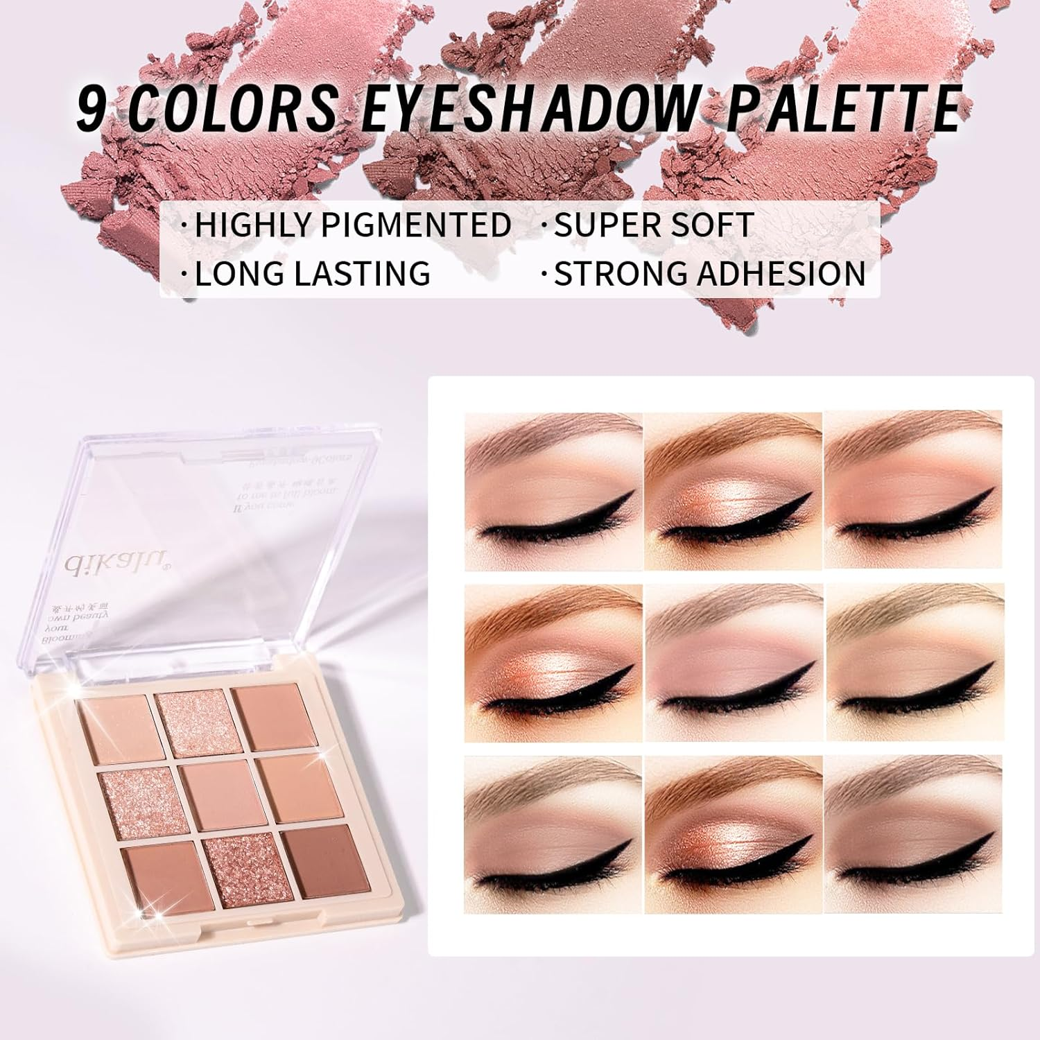 YBUETE Makeup Set Kit for Women Girls Teens, Makeup Present Set, Includes 9 Color Eyeshadow, Counter Stick, Foundation, Eyebrow Pencil, Eyeliner, Mascara, Lip Gloss, 5Pcs Brushes, Sponge image number 5