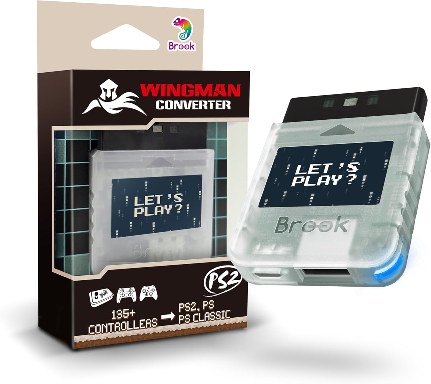 Brook Wingman PS2 Converter for Xbox 360/Xbox One/Xsx|S/Xbox Elite 1&2/Ps5/Ps4/Ps3/Switch Pro Controller to PS2/PS/PS Classic - Clear Edition image number 5