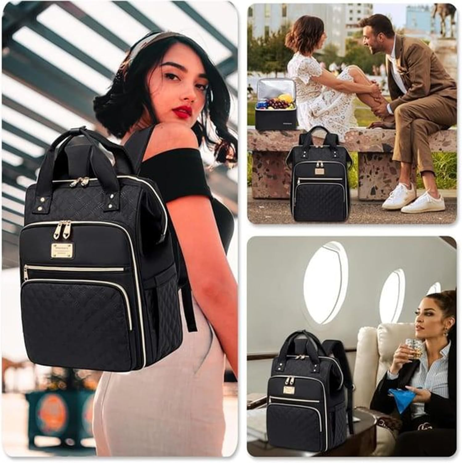 Work Bag with Lunch Compartment, Teacher Nurse Backpack, Student Laptop Storage, Women Business Work Picnic, for Outgoing Hiking Vacation Camping Travel School image number 5