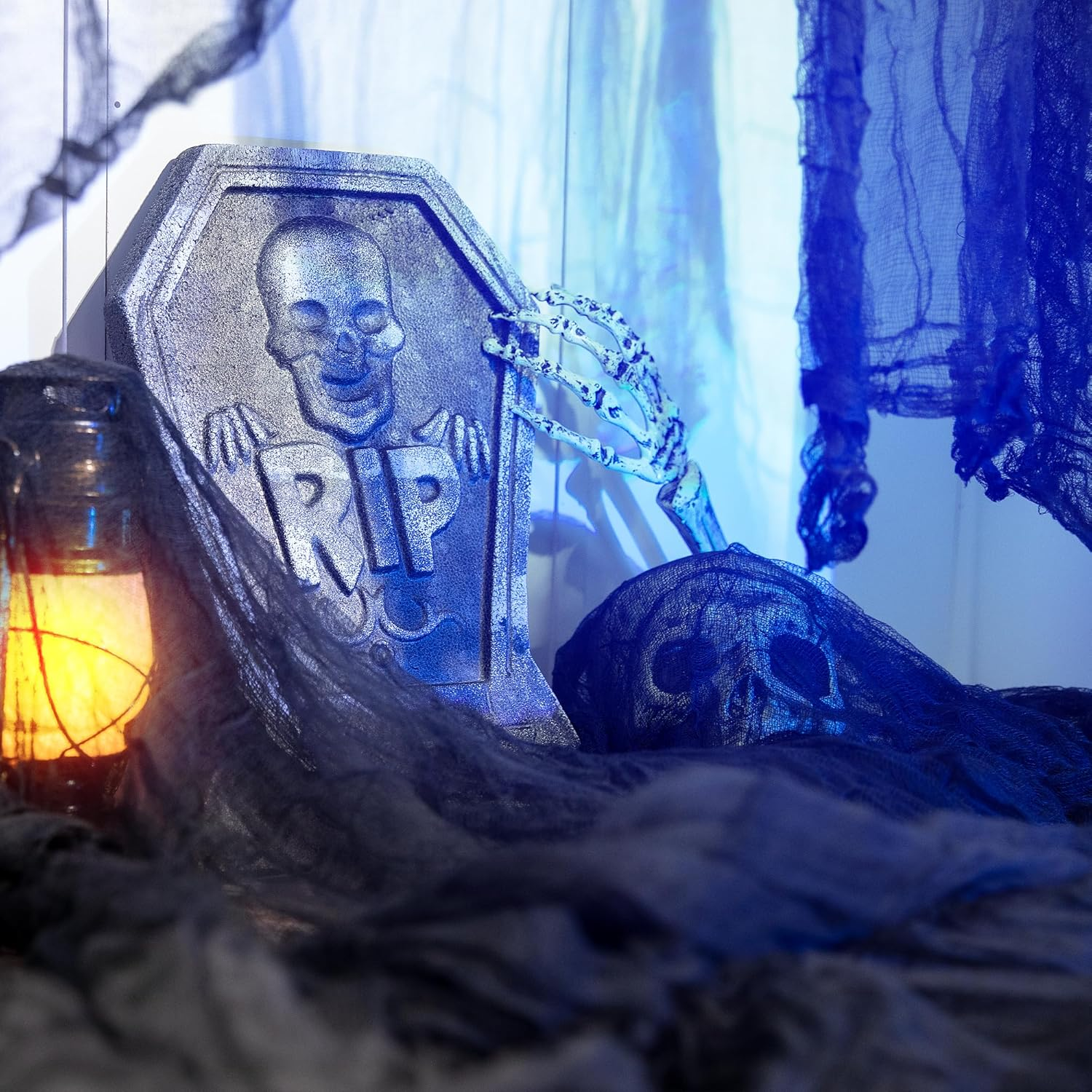 197" X 85" Halloween Creepy Cloth - Halloween Spooky Fabric Cloth - Scary Gauze Blood Creepy Cloth for Haunted House Halloween Party Yard Wall Doorway Outdoors Decoration image number 4