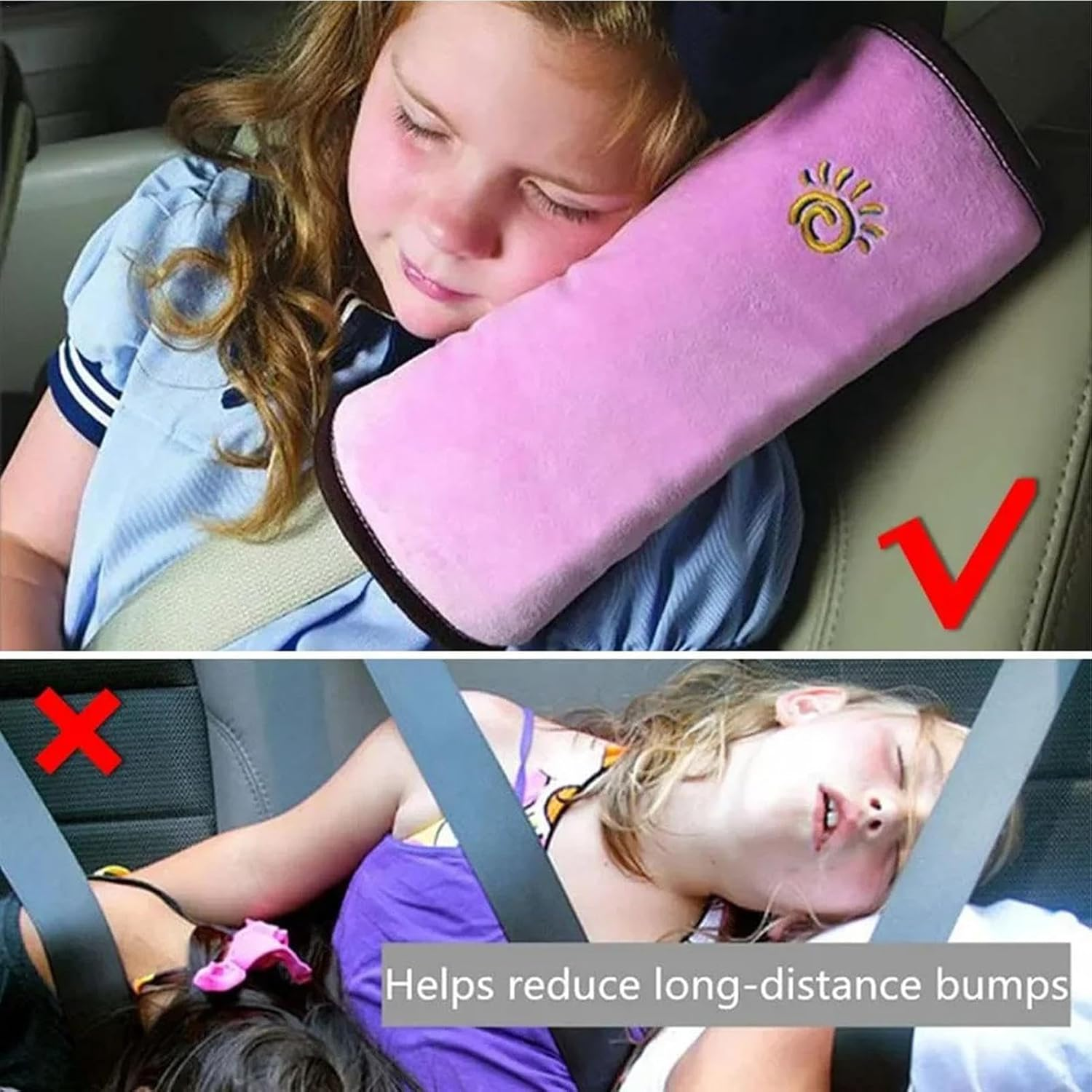 Seatbelt Pillow for Kids | Soft Removable Polyester Cover for Seat Belt - Multifunctional Full Protection Comfortable Seat Belt Cover for Car Truck Vehicle image number 6