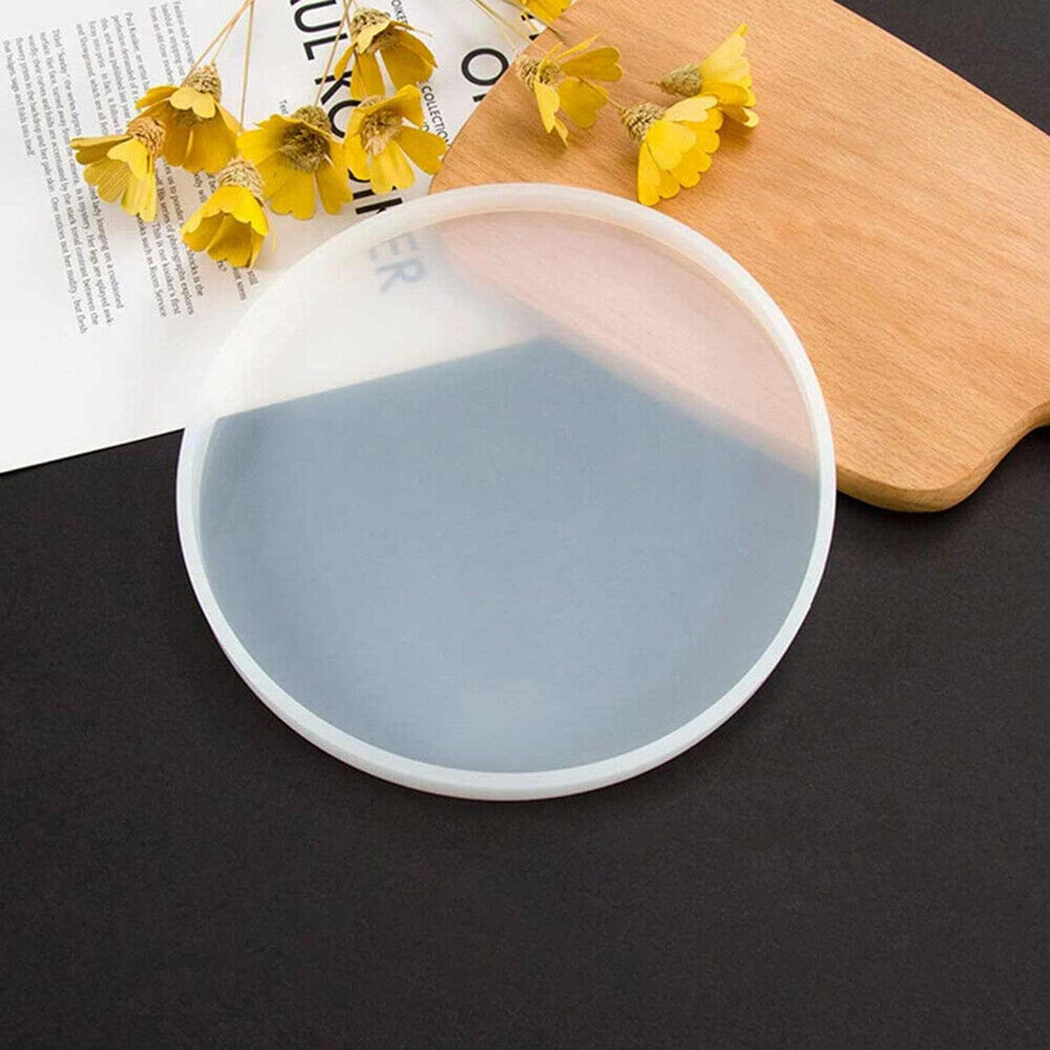 Round Coaster Resin Casting Mould Epoxy Mold Silicone DIY Tool Jewelry Agate Making Craft (8Cm) image number 2