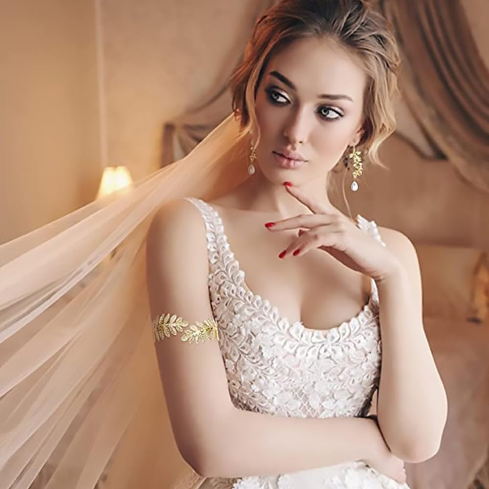 Visxcnu Women'S Hair Band, Gold Headpiece, Bride, Roman Goddess Headband, Girls Laurel Wreath, Hair Accessories, Golden Wedding, Boho Leaf Hair Crown Accessories, Pack of 1, Metal image number 1