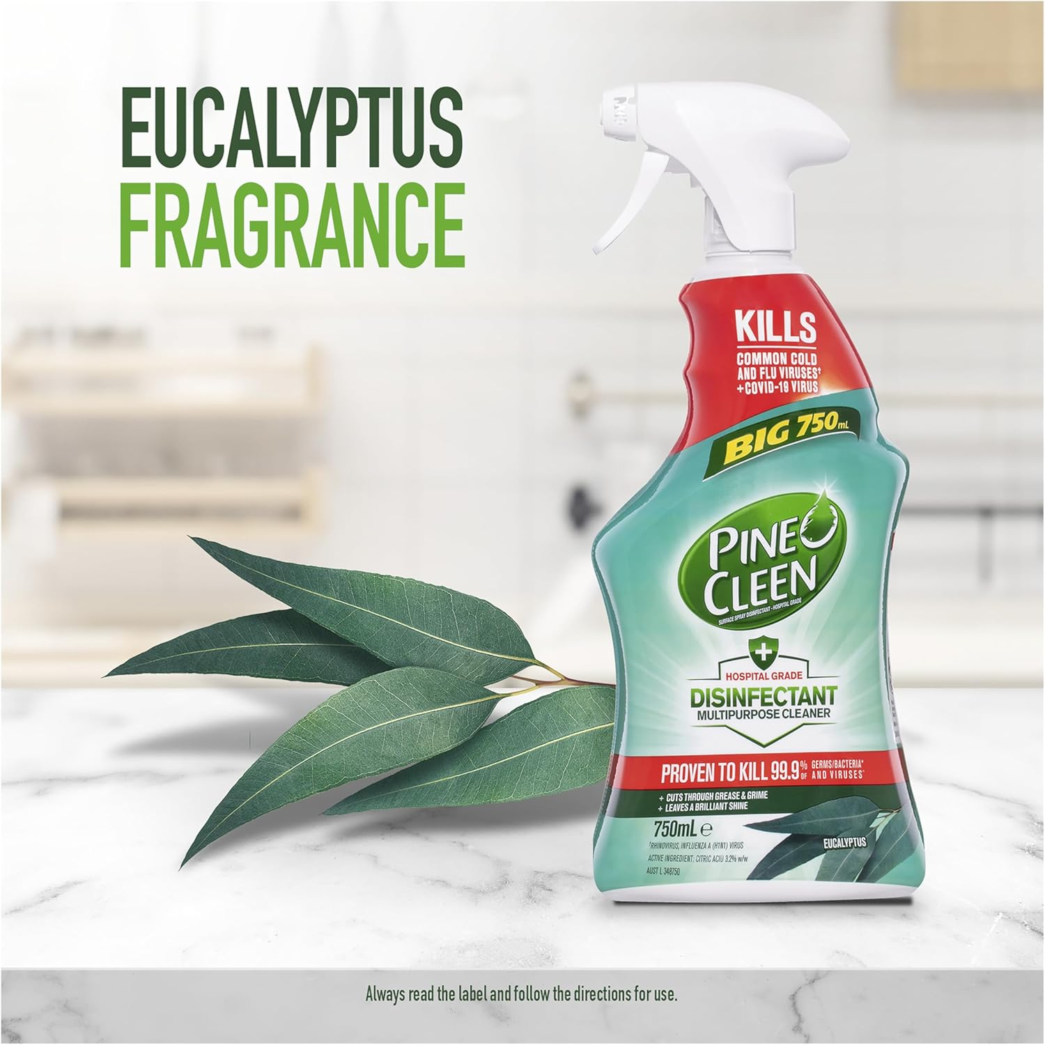 Pine O Cleen Disinfectant Multipurpose Cleaner Trigger Spray Eucalyptus 750Ml image number 6