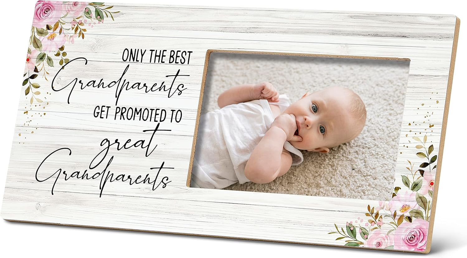 SRADMO Grandparents & Great Grandparents Photo Frames, Baby Announcement & Promotion Keepsakes, 12X6 Grandkids Picture Frame image number 3