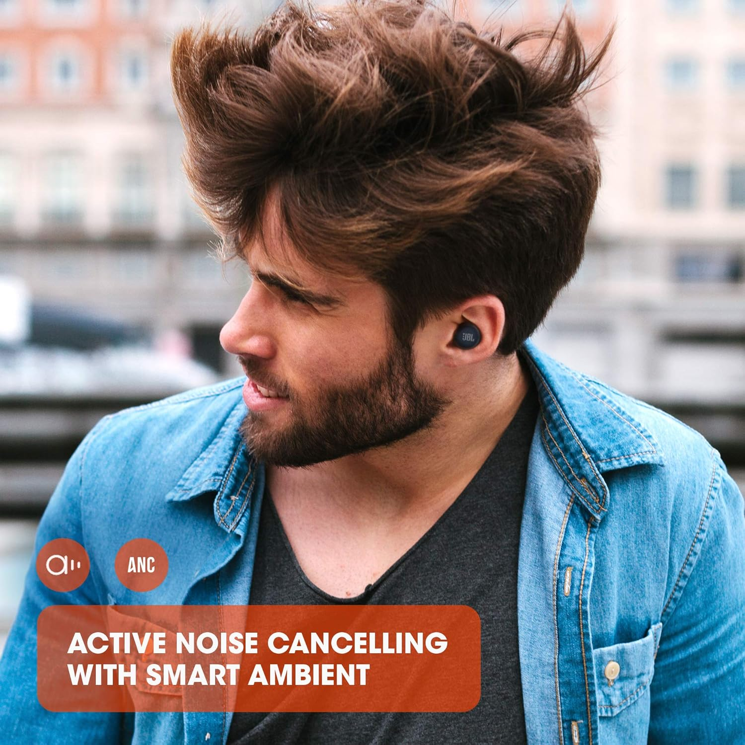 JBL Live Free NC + TWS True Wireless In-Ear Noise Cancelling Headphones - White image number 4