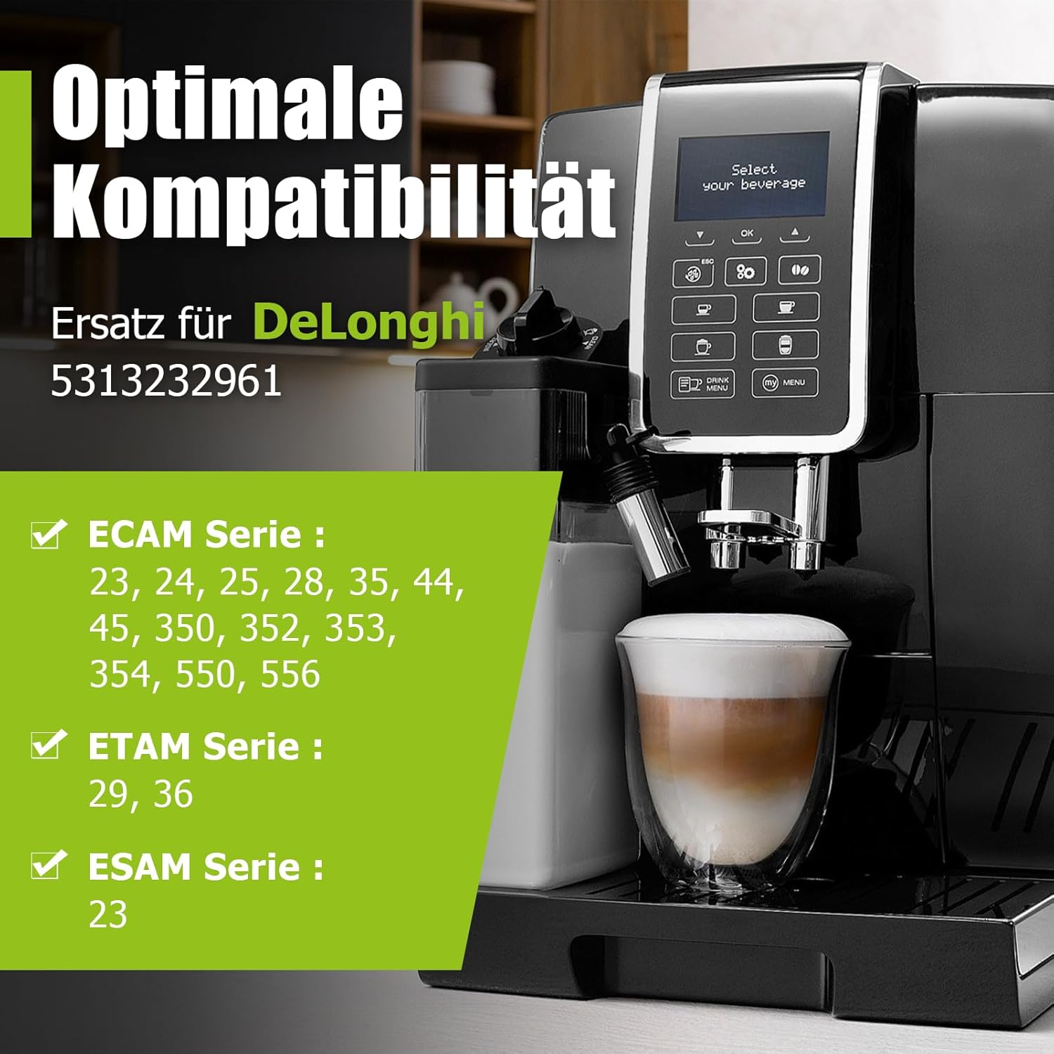 3Pcs Milk Intake Tube for Delonghi ECAM ETAM Esam, Ancable 15.7 Cm Milk Hoses Replacement for Delonghi Fully Automatic Coffee Machines with Lattecrema System 5313232961 image number 2