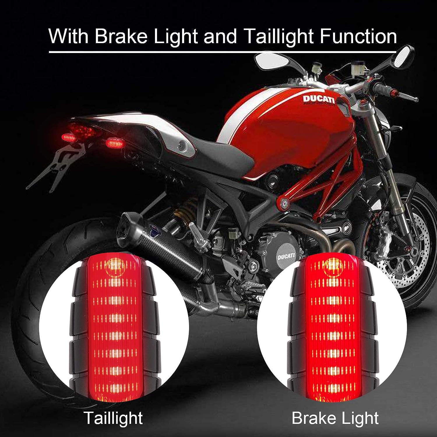 [New Version]Kinstecks 4PCS Motorcycle Indicators Flowing Turn Signal Lights Motorbike Turning Indicators Daytime Running Lights Taillights Brake Lights 12V for Motorcycle Motorbike-Smoked Shell image number 3