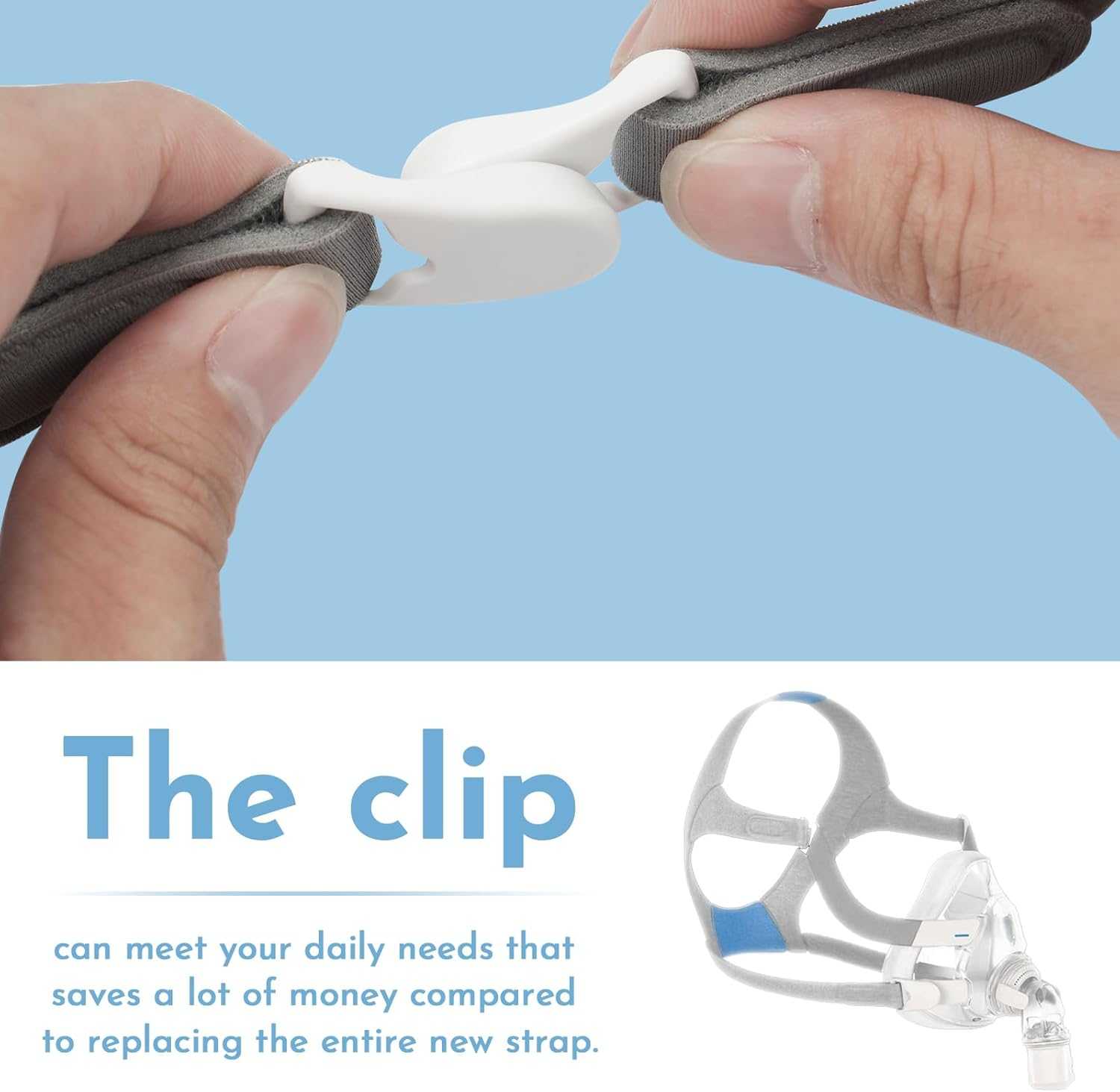 Headgear Clips Compatible with Resmed/Airfit/Airtouch N20, F20, N10, F30 Nasal/Mask Clips, Quick-Release Magnetic Headgear Clips Replacement Full Face Mask Clips Accessories 2 Pairs