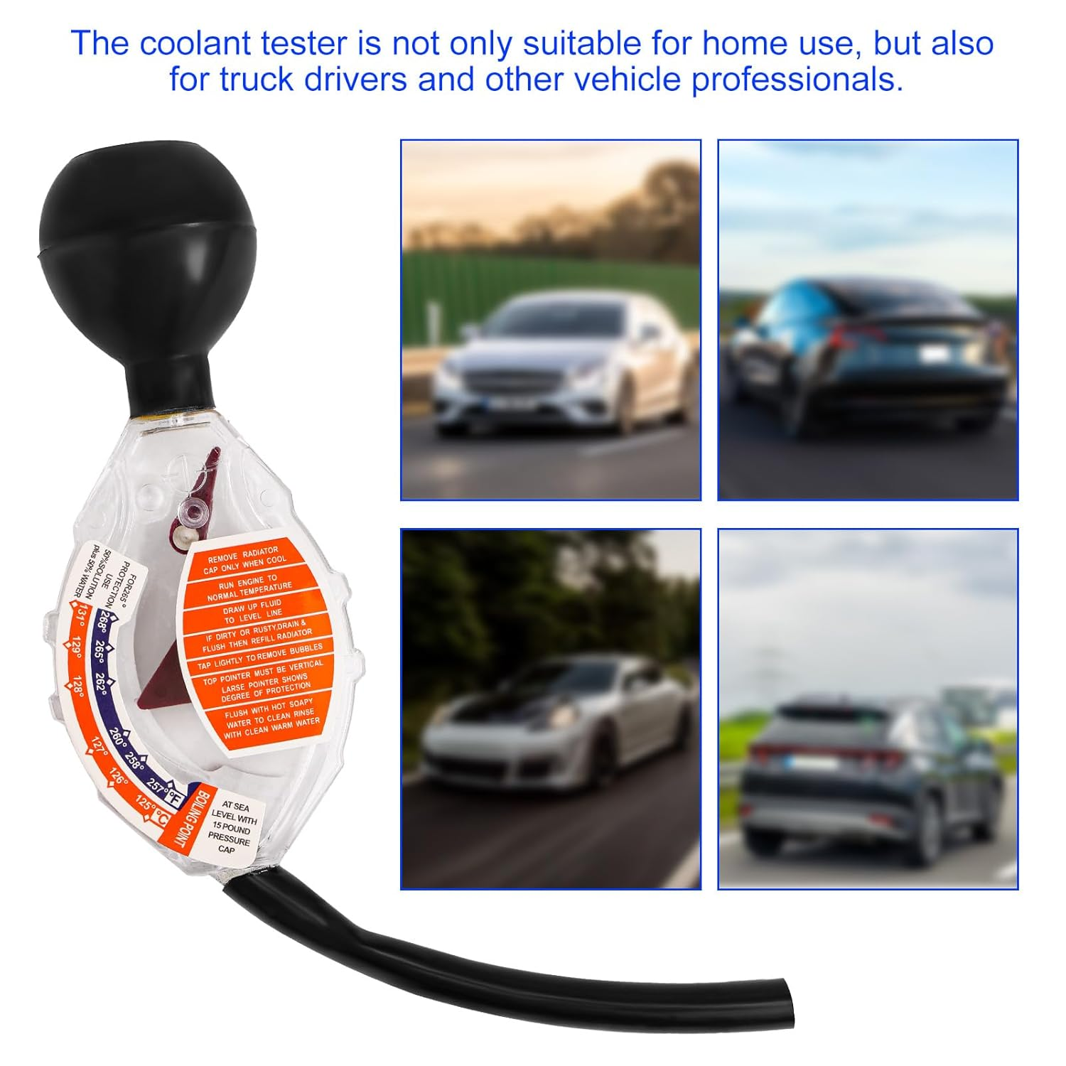 Antifreeze Coolant Tester, Dial Type High Accuracy Hydrometer Coolant Tester Universal Automotive Antifreeze Test Kit for Car Battery 6/12/24V Ethylene Glycol image number 6