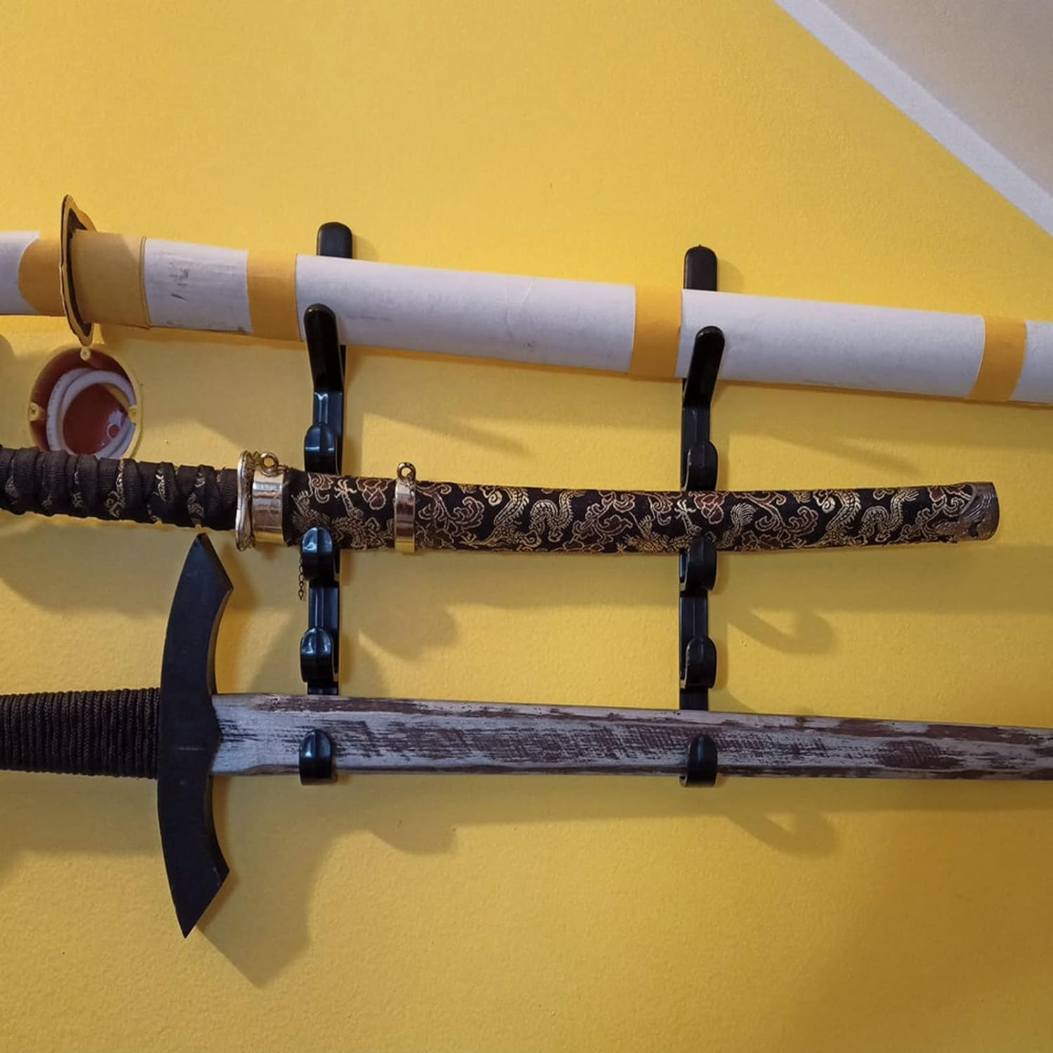 1Pair Fishing Rod Storage Rack, Horizontal Wall Mount Fishing Pole Holder Storage Organizer for Garage & Cabin & Basement - Holds up to 5 Rod - Easy to Install Hardware Included. image number 5