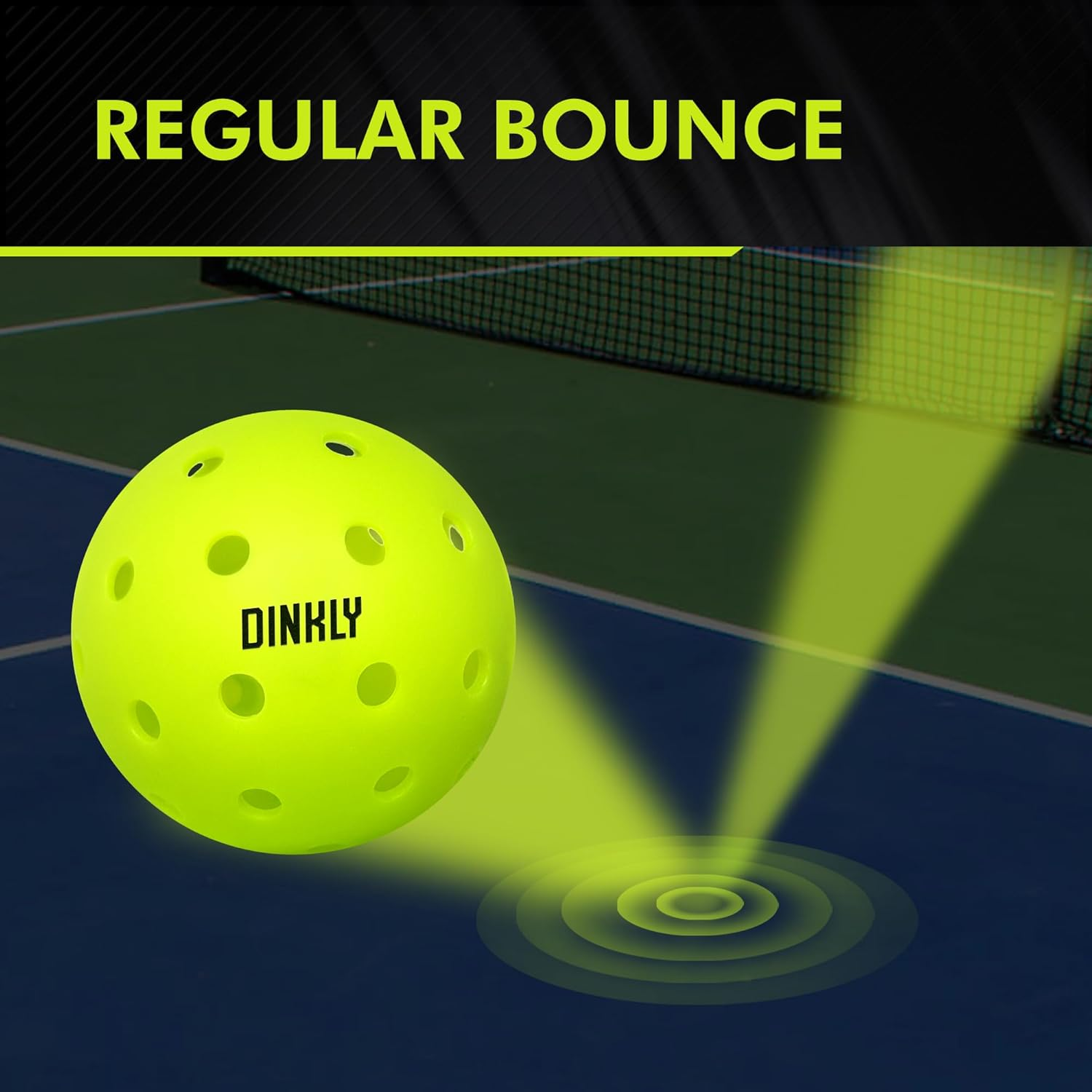 Dinkly Pickleball Balls, Outdoor Pickleballs USAPA Approved, Enhanced Durability Pickle Ball with Roto-Molded & Seamless Design, 40 Holes Green Pickleballs for Beginners Professionals image number 5