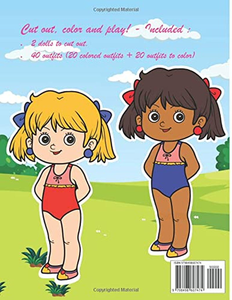 PAPER DOLLS CUTOUTS: Color, Cut and Play - Paper Doll for Girls Ages 4-7 - with Clothes image number 1